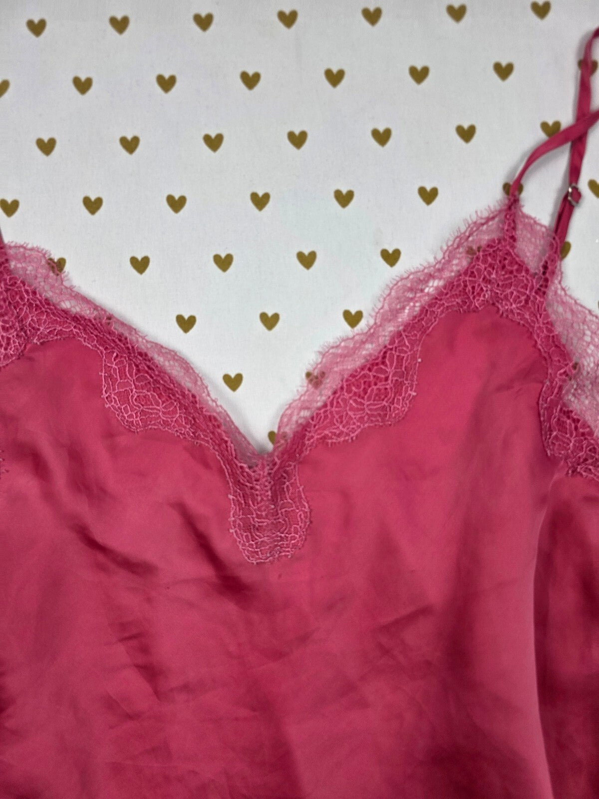 Victorias Secret  Satin Silky Tank Top Babydoll Adjustable tank top LARGE