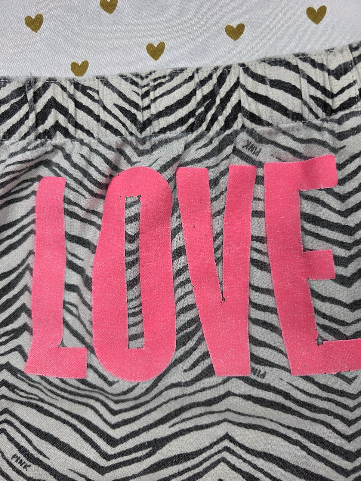Victorias Secret PINK Vintage ZEBRA Love SM Sleep Shorts Boxers Pajama Bottoms