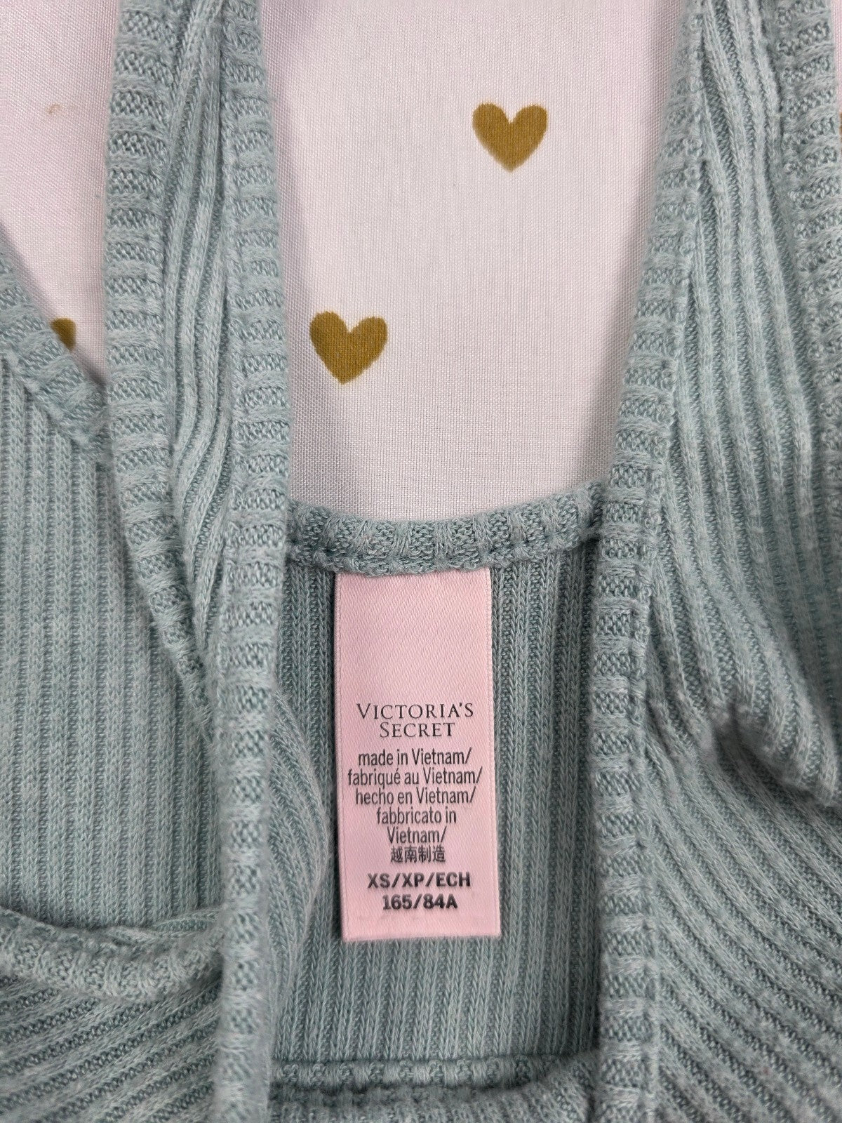 Victorias Secret Ribbed Sage XS Stretchy  Pink Bralette Bra Top Tank