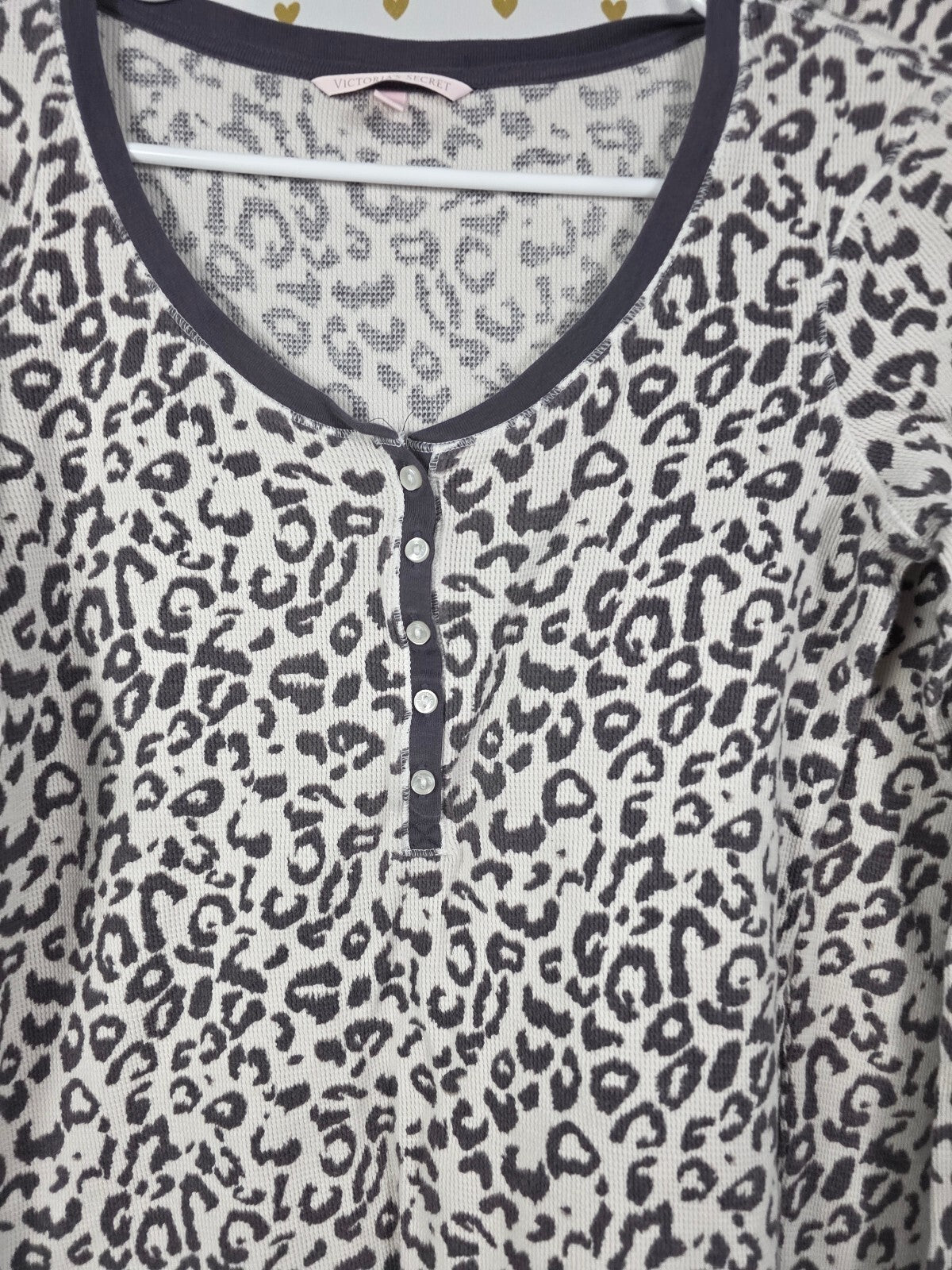 Victorias Secret Thermal SET 2pc Waffle Cheetah Leopard SMALL Pajamas