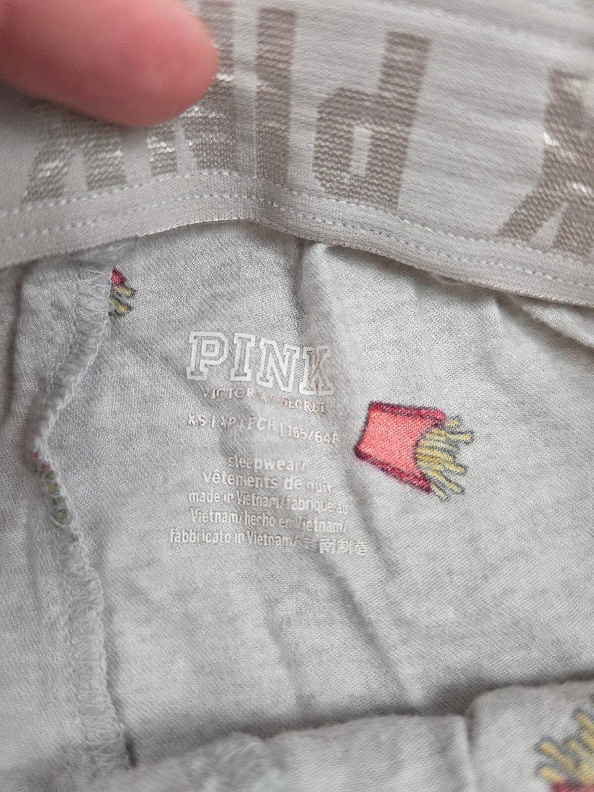 Victorias Secret PINK French Fries XS Sleep Shorts Boxers Pajama Bottoms