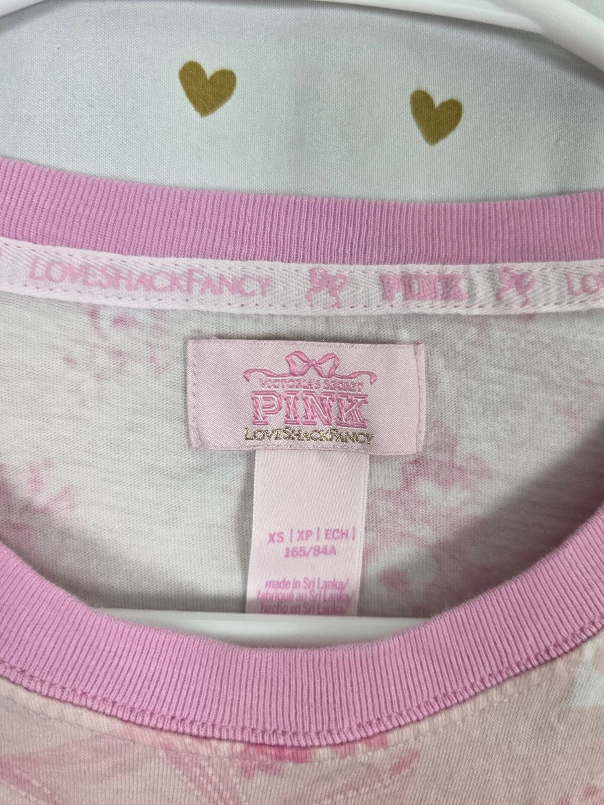 Victoria's Secret PINK x LoveShackFancy Bow Tee Foldover Shorts Set XS outfit