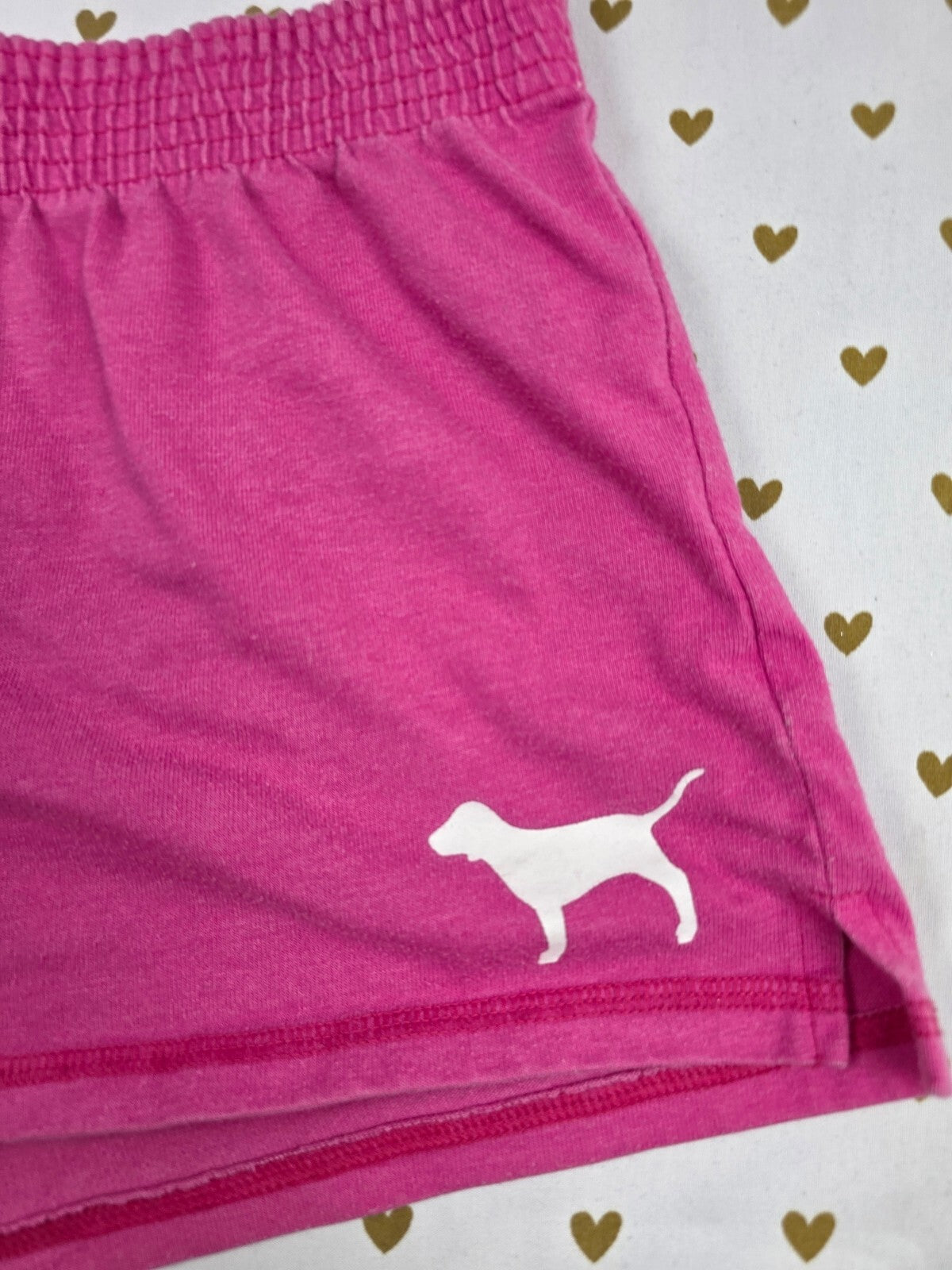 Victoria's Secret PINK Shorts L Hot Pink Zebra Logo Dog Lounge Sleep Y2K