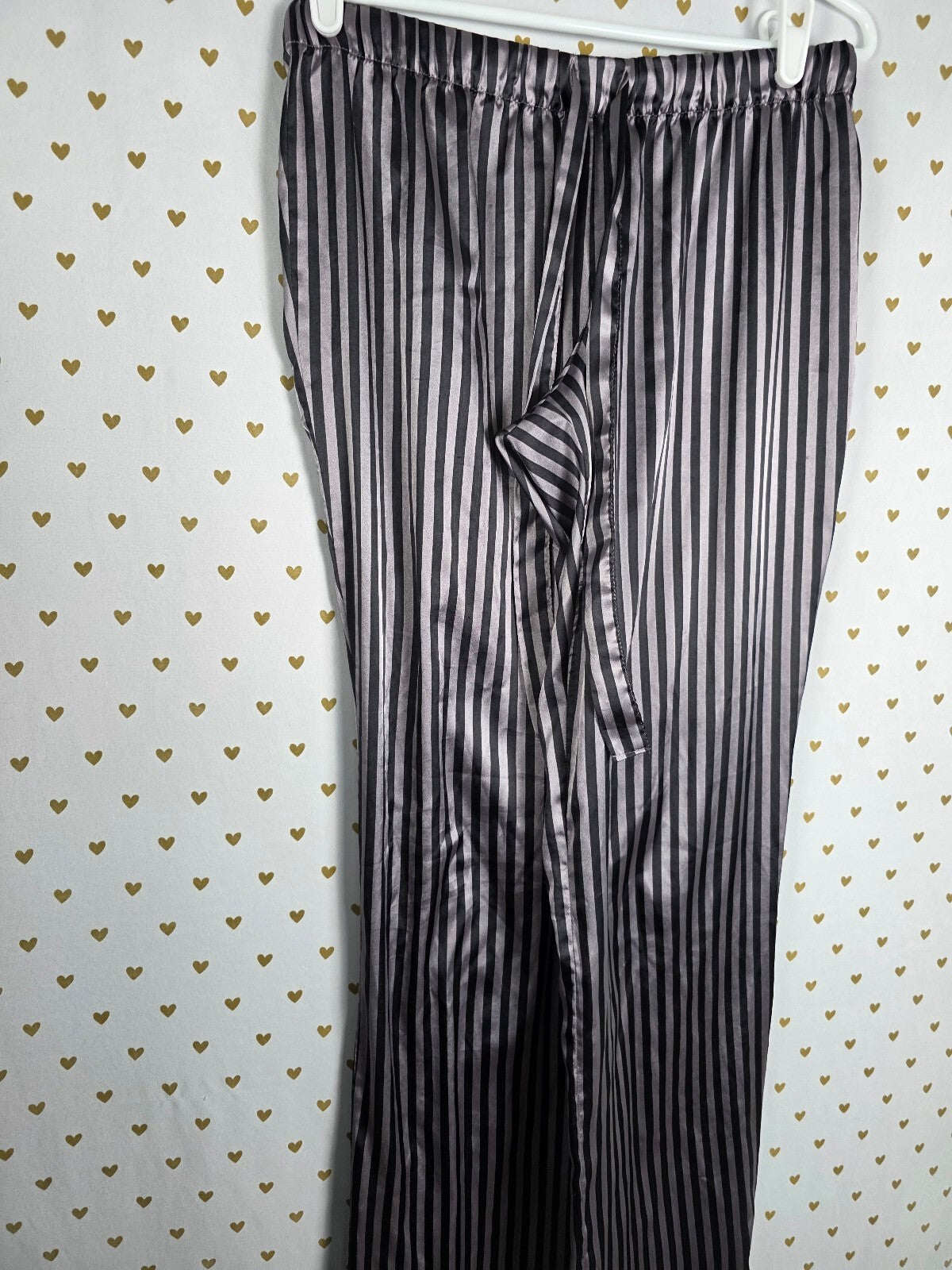 Victorias Secret Sleep SET 2pc Outfit Pajama Satin Striped Shirt Pants XS