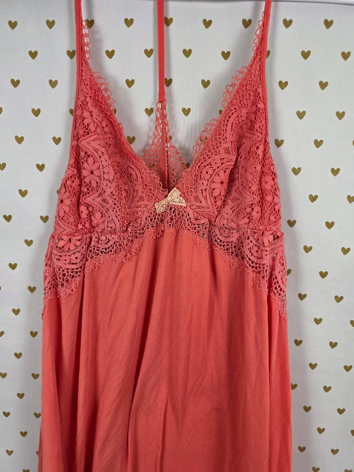 Victorias Secret Soft Orange Racerback Nightie Nightgown Sleep Dress Lingerie M