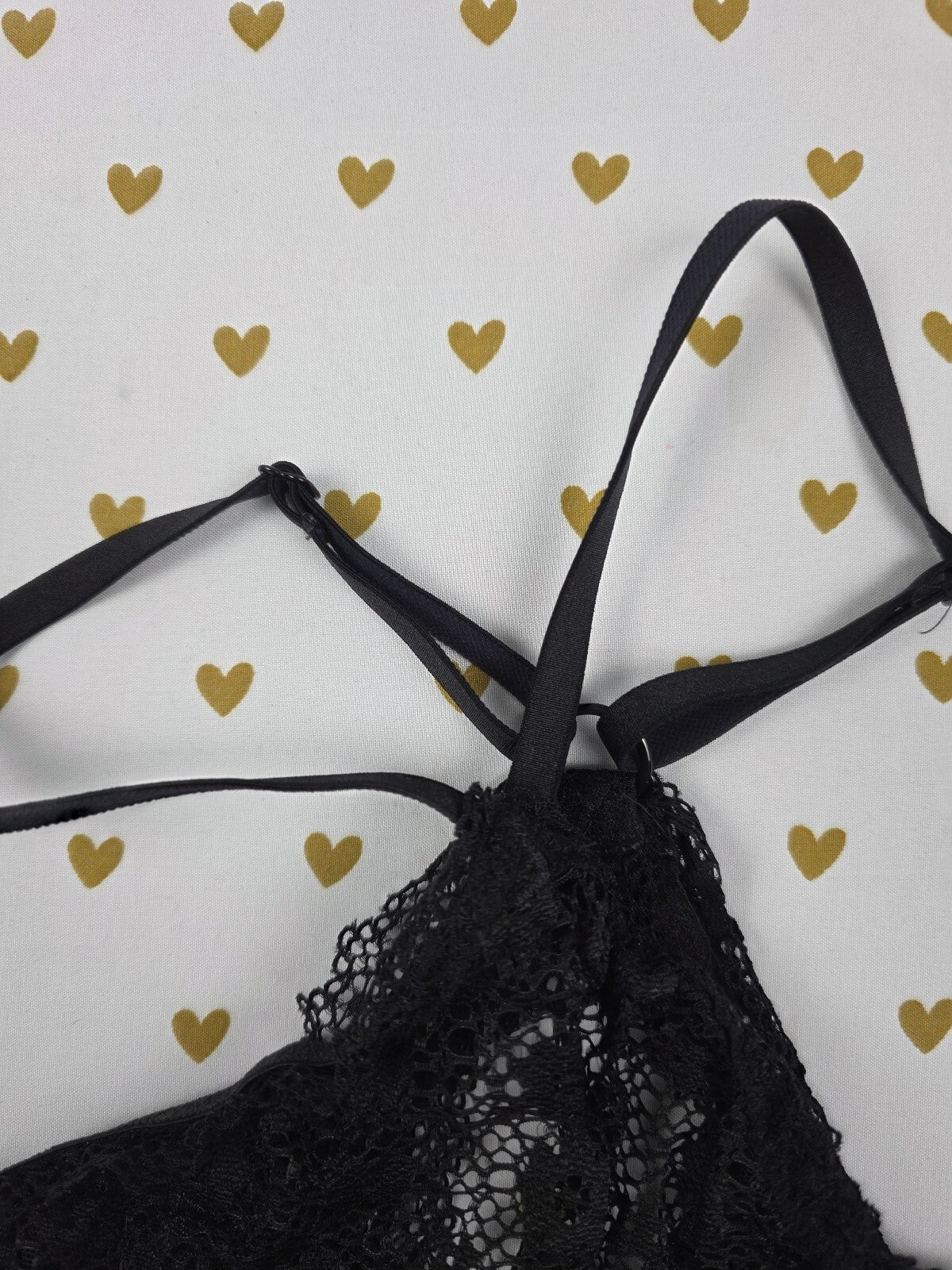 Victorias Secret Black Choker Lace Underwire M Bralette Bra Top Tank