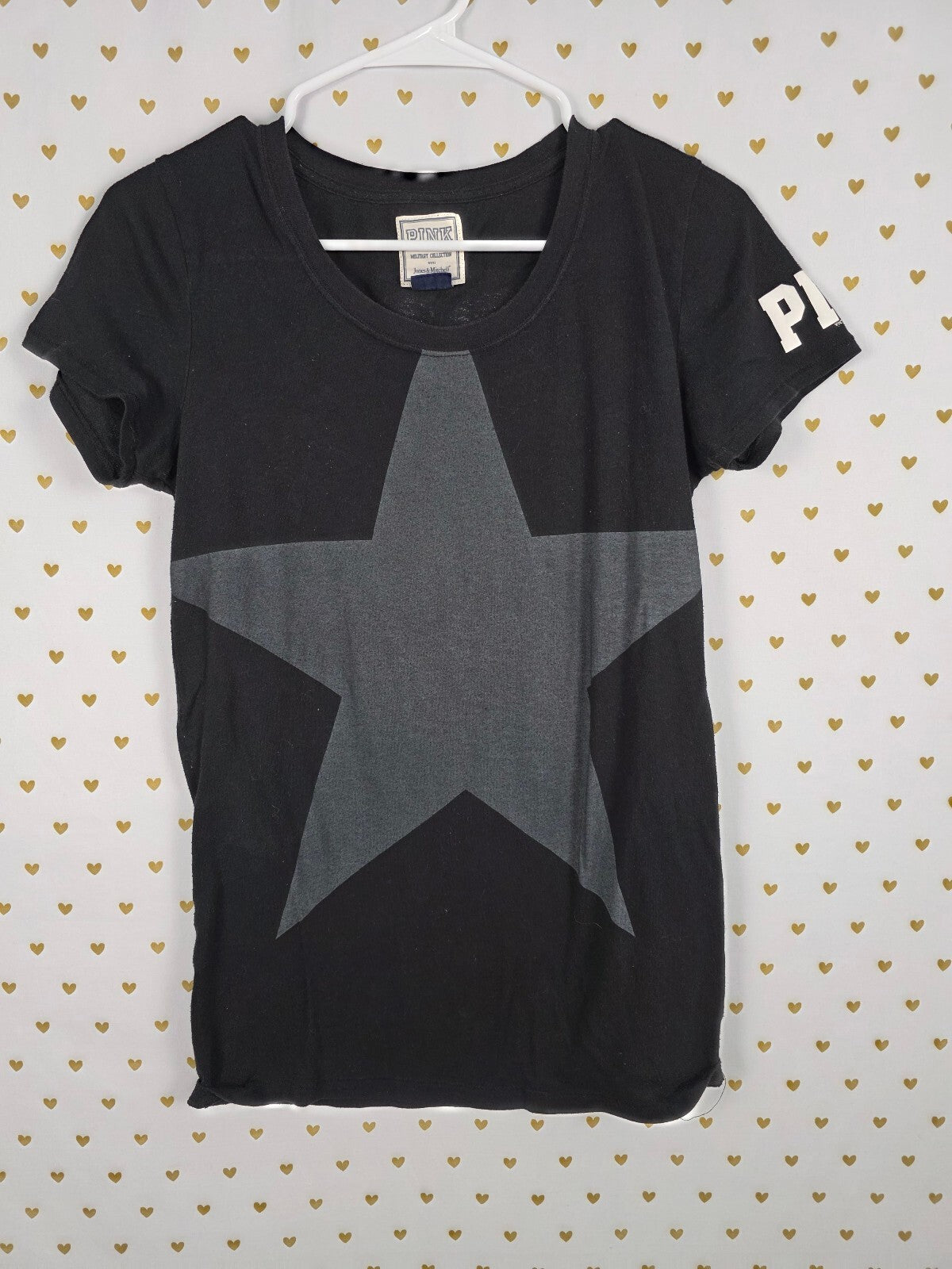 Victorias Secret PINK ARMY STRONG Star Tee shirt MEDIUM USA