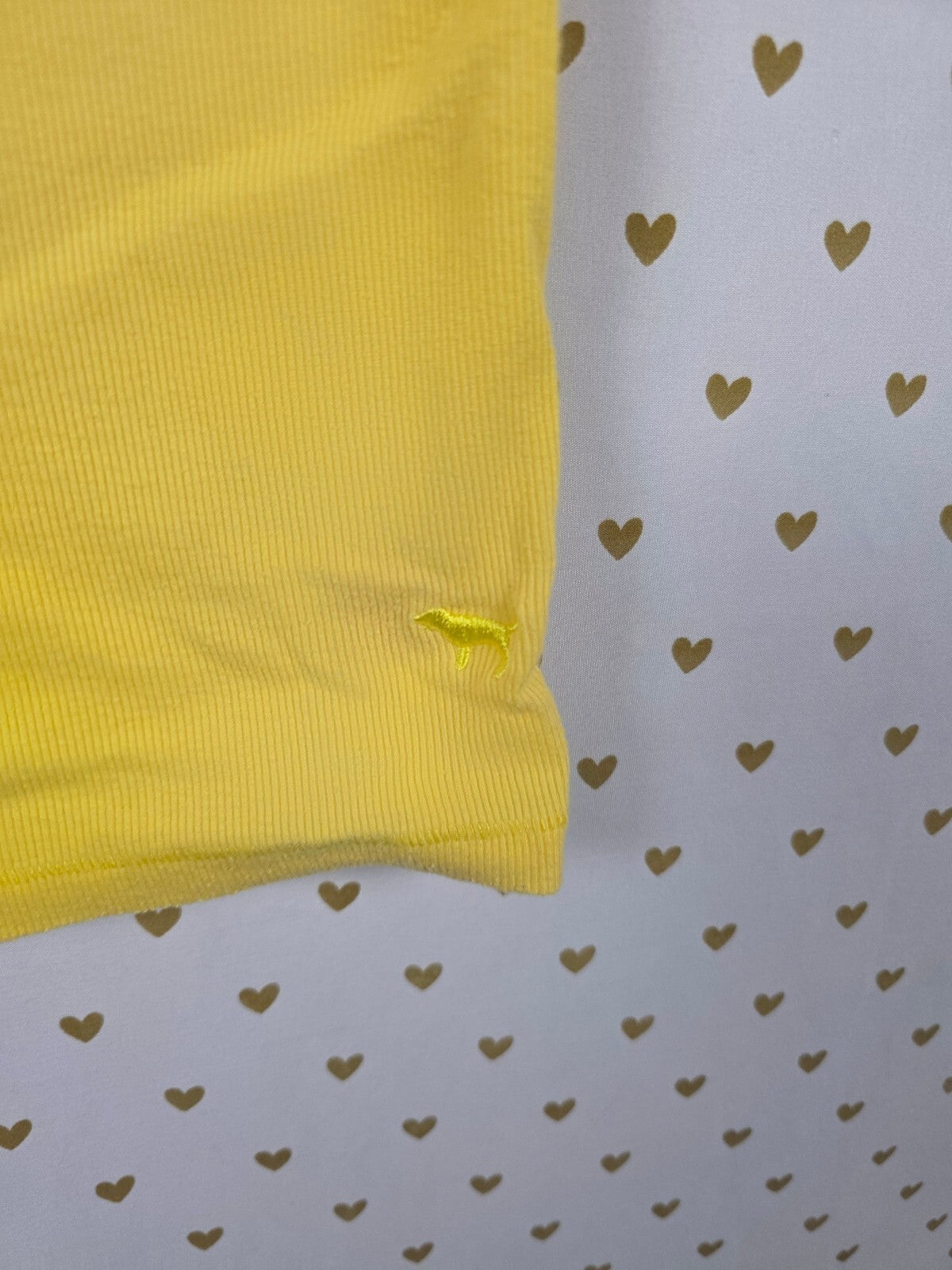 Victorias Secret PINK Vintage Ribbed Y2k Yellow Tank Top Muscle Tee LARGE