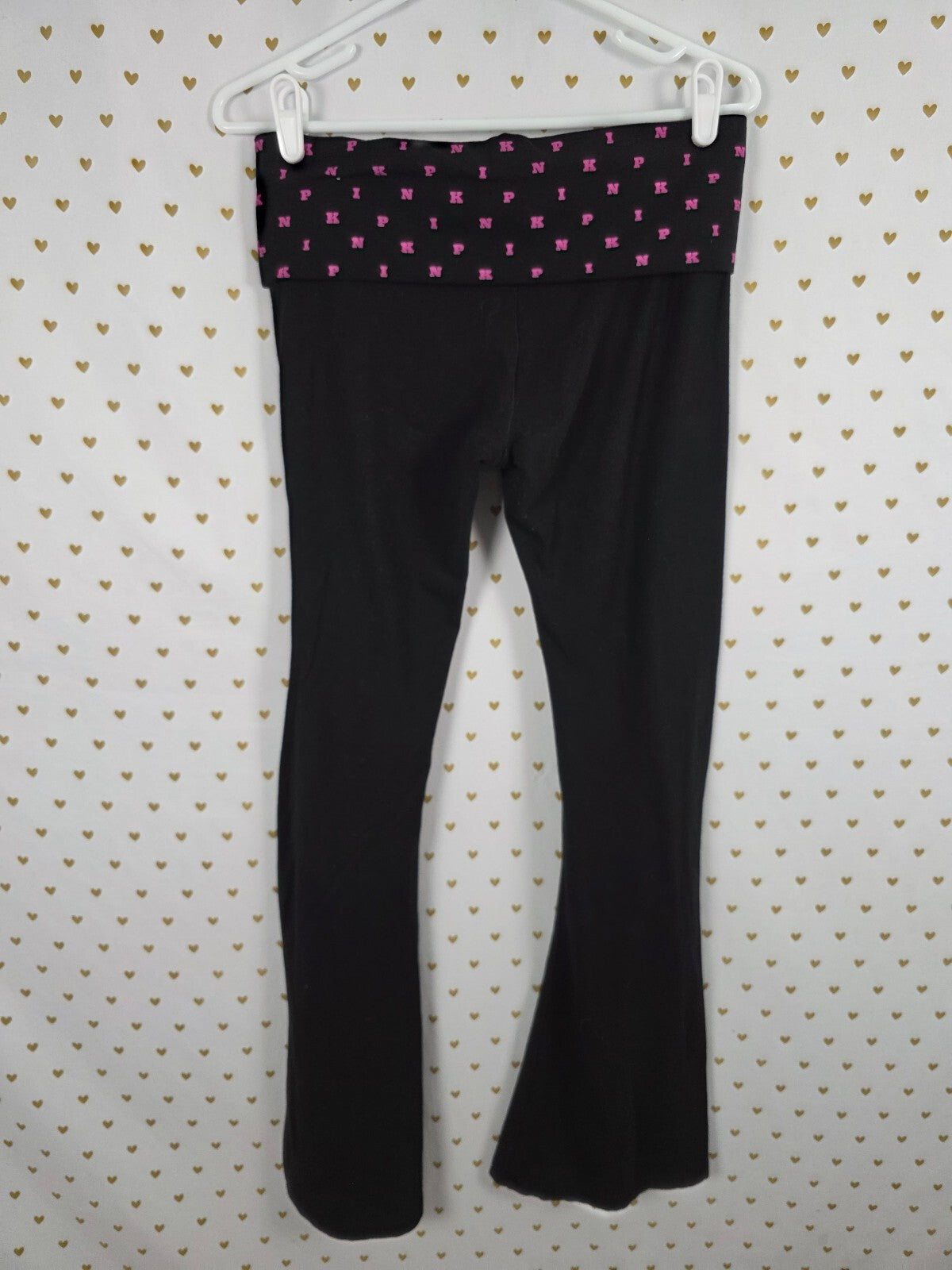 Victorias Secret PINK Logo Foldover Flare Yoga pants Flared Medium