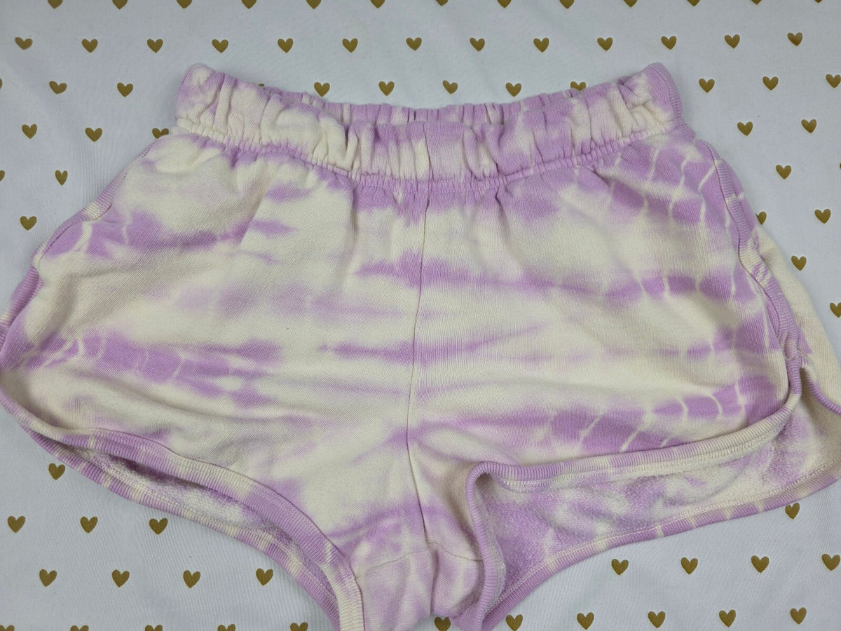 Victorias Secret PINK Logo Butt Sweat Shorts SMALL Purple Tye Dye