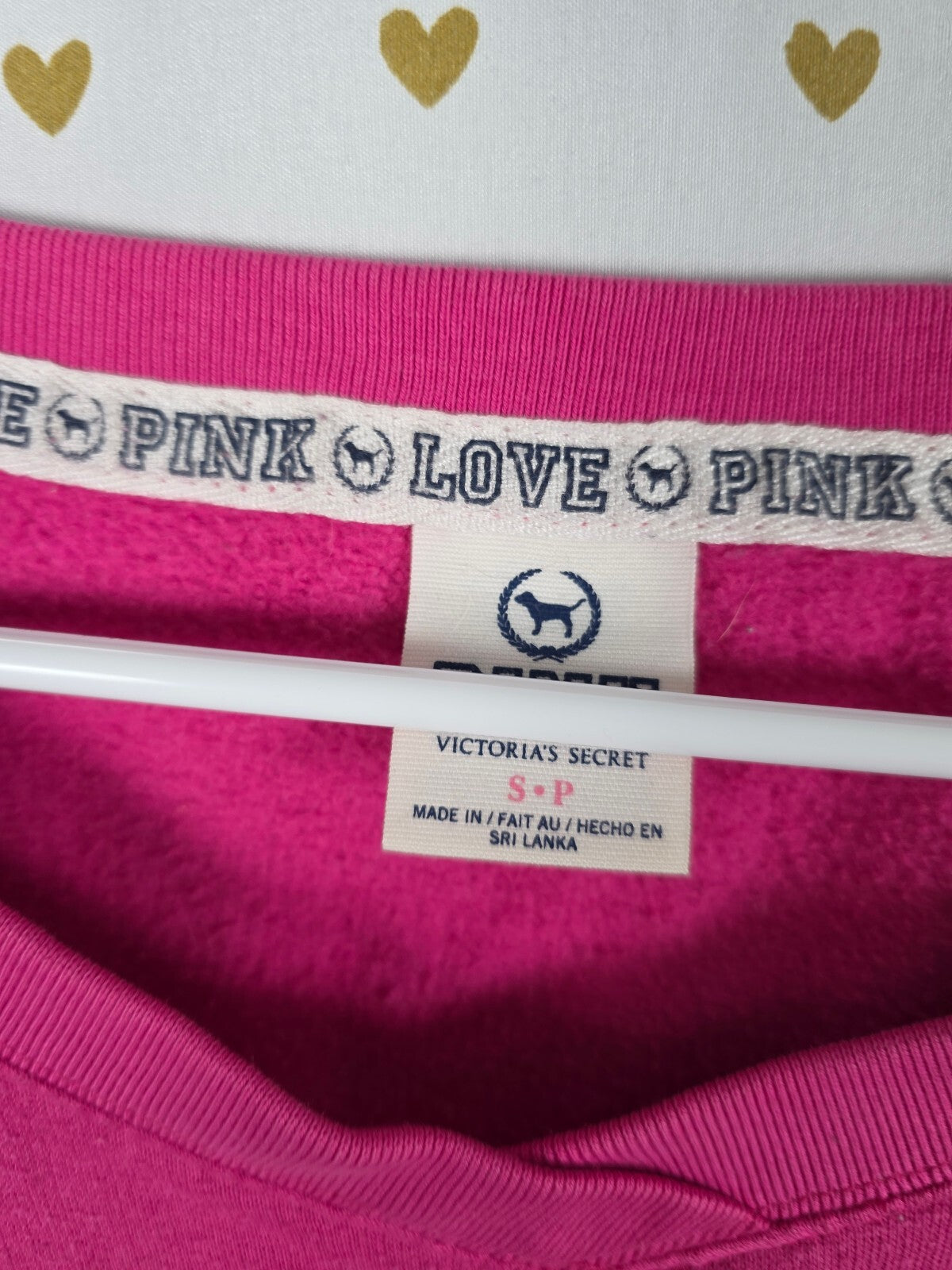 Victorias Secret Pink Vintage Crew Sweater Shirt Logo SMALL