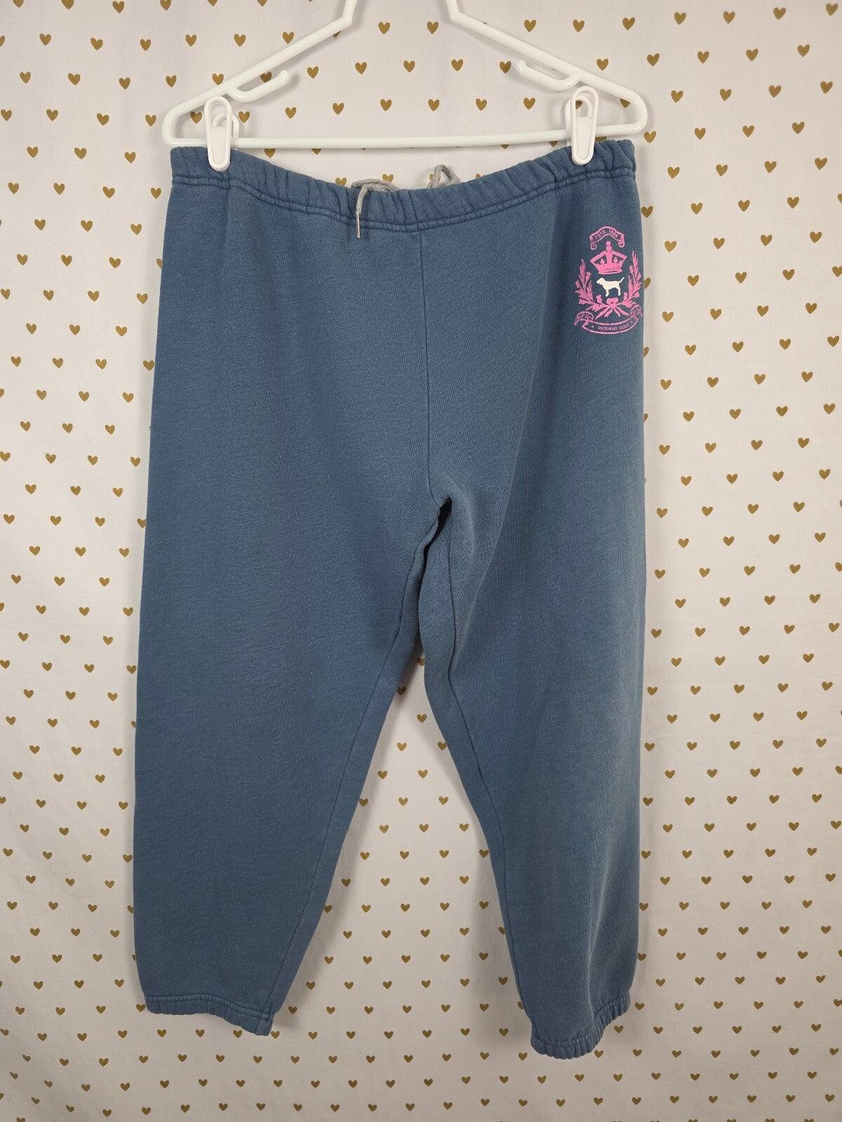 Victorias Secret PINK Vintage Royal Pink Y2k Sweats Blue Sweatpants Logo Butt M
