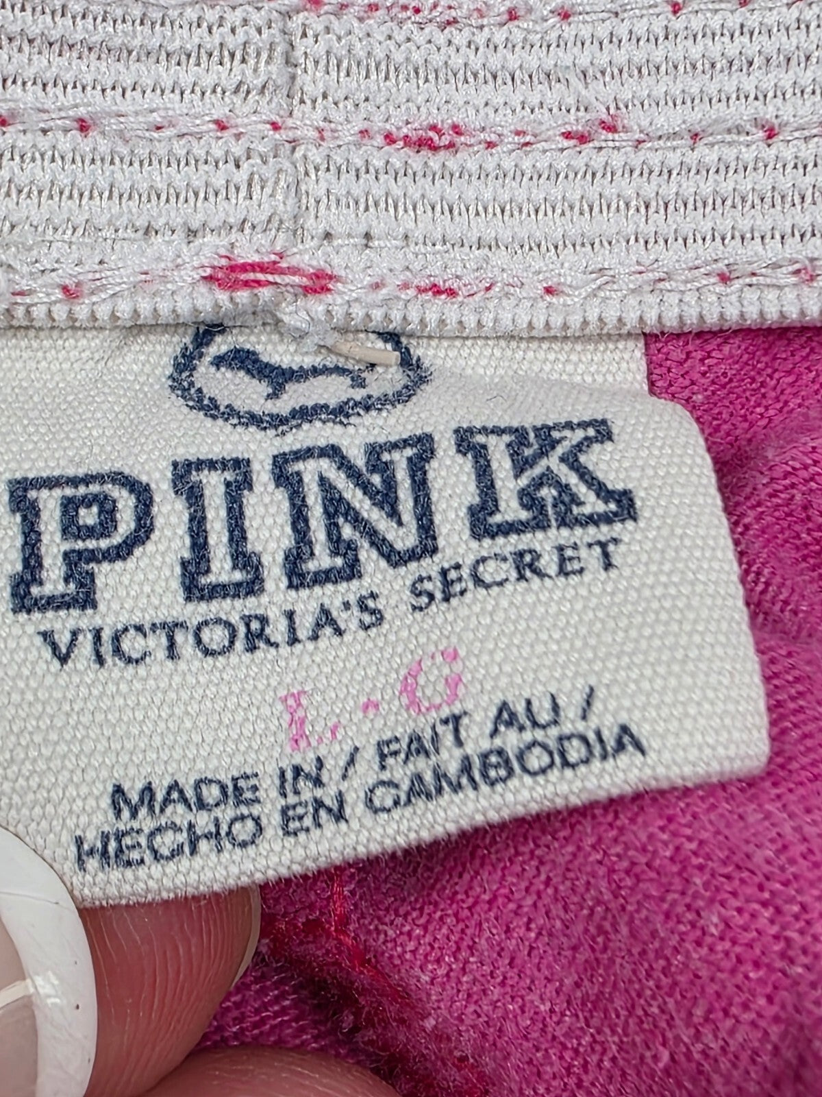 Victoria's Secret PINK Shorts L Hot Pink Zebra Logo Dog Lounge Sleep Y2K