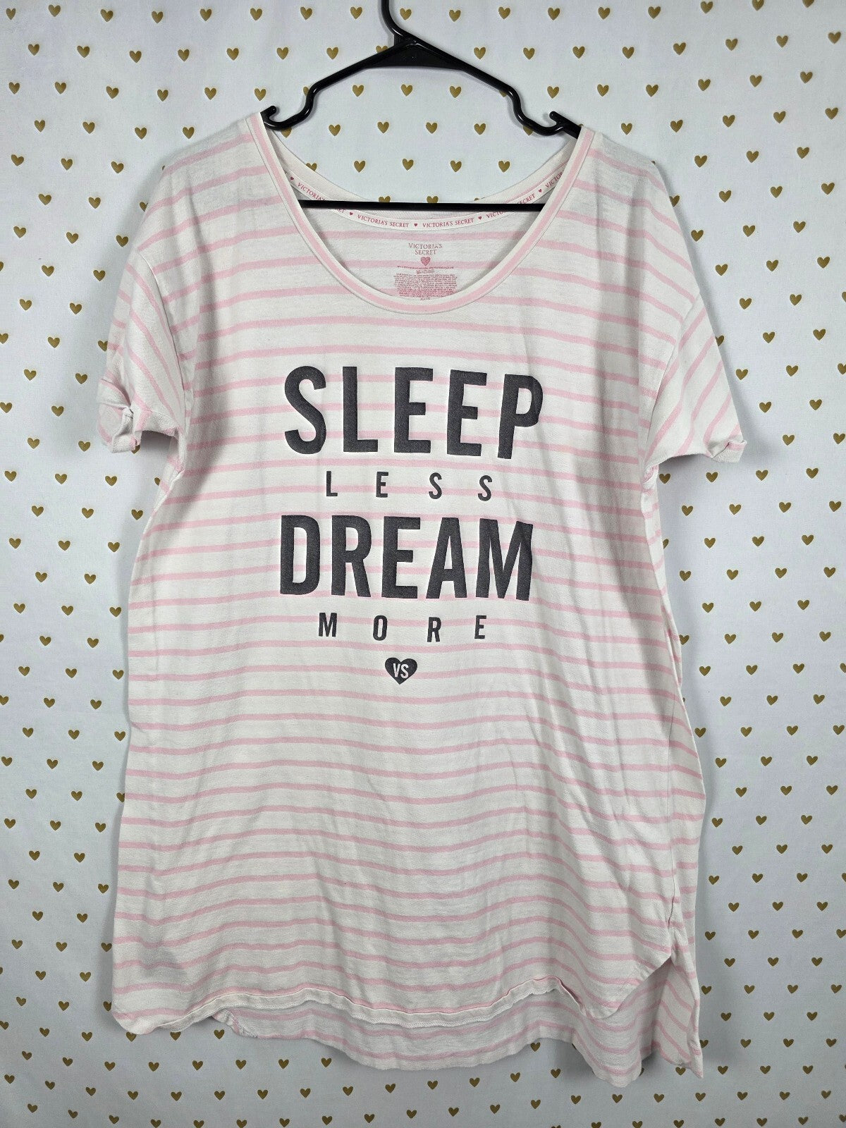 Victorias Secret Soft XL Striped SLEEP LESS DREAM MORE Nightgown Sleep Dress XL