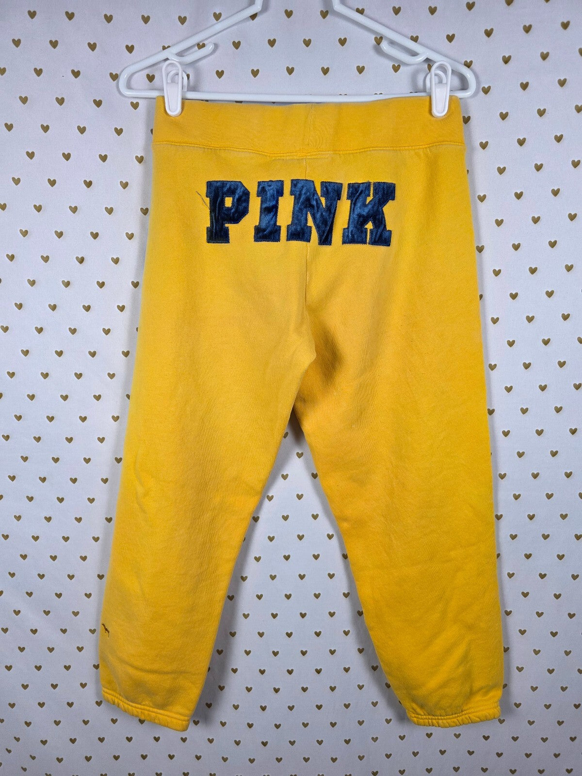Victorias Secret PINK Vintage Yellow Sweats University Sweatpants Small