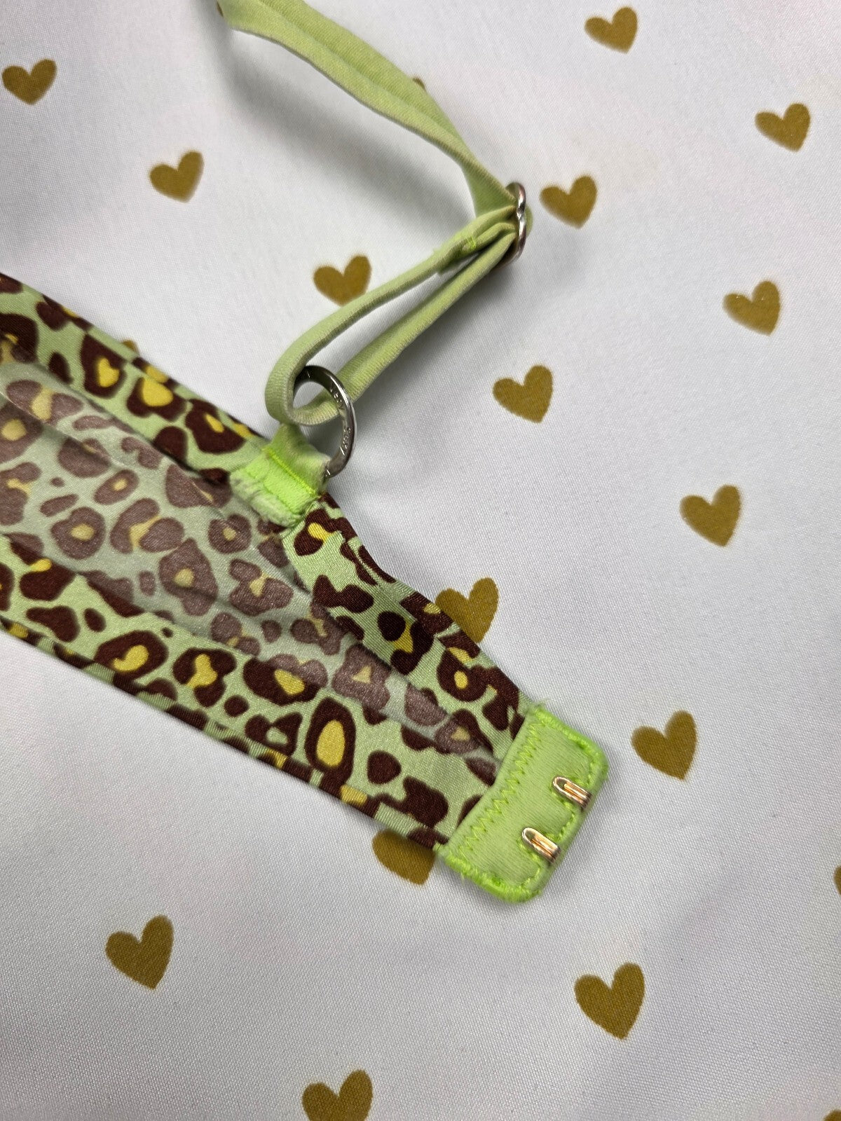 Victorias Secret Green Leopard Cheetah Vintage Bra Very Sexy Padded Demi 38C