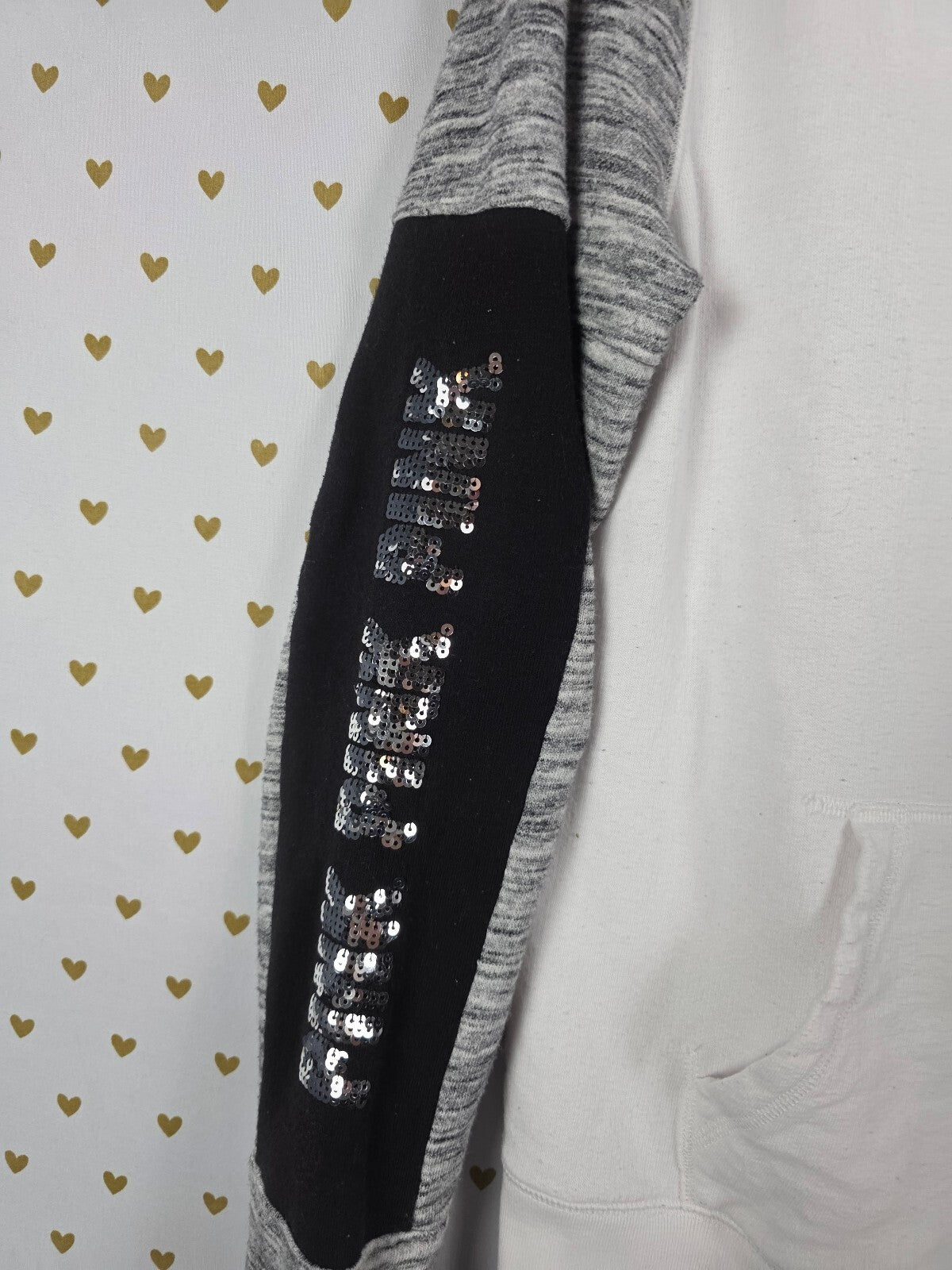 Victorias Secret Pink GRADIENT SEQUIN Bling Full Zip Hoodie Jacket SMALL
