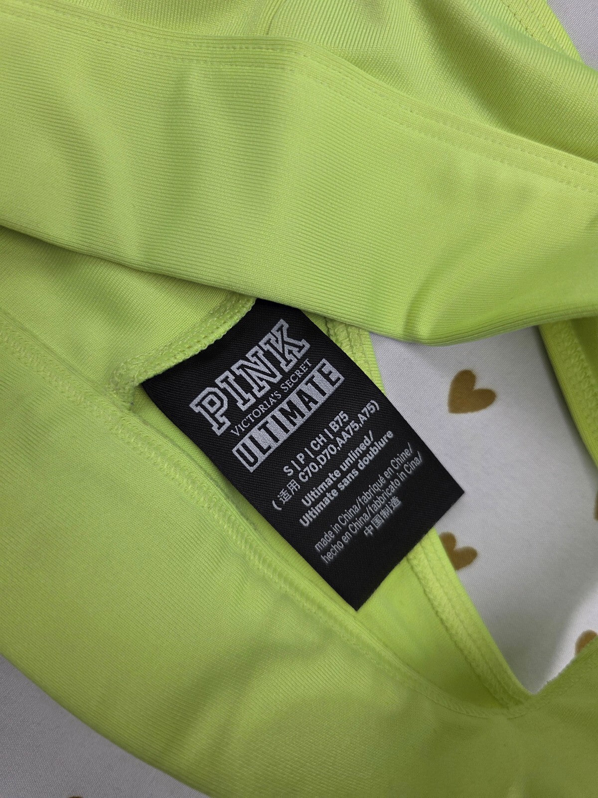 Victorias Secret Pink Active neon Small Bralette Bra Top Tank