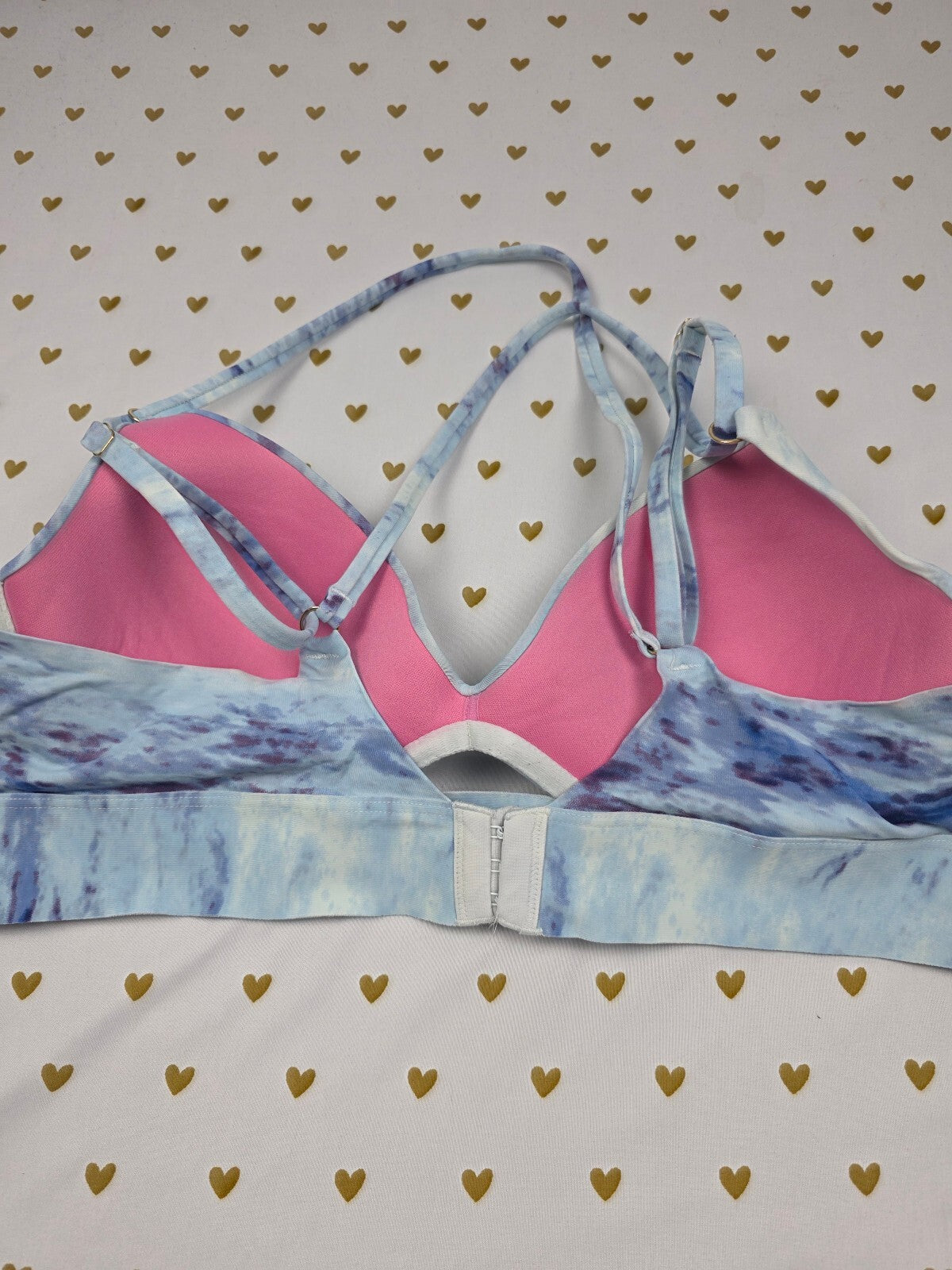 Victorias Secret PINK Marbled Strappy Push Up Bralette LARGE