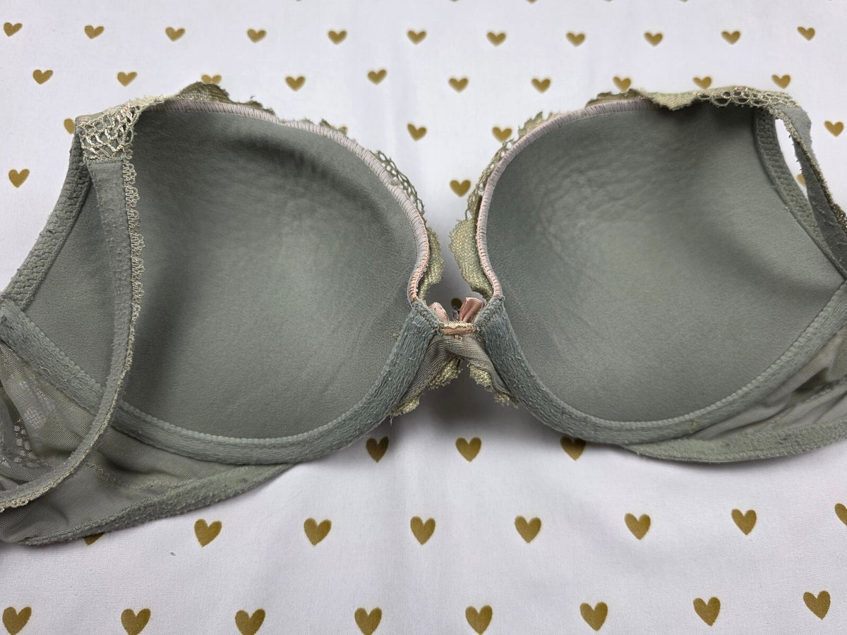 Victorias Secret Sage Green Lace Lined Push Up Bra 34C