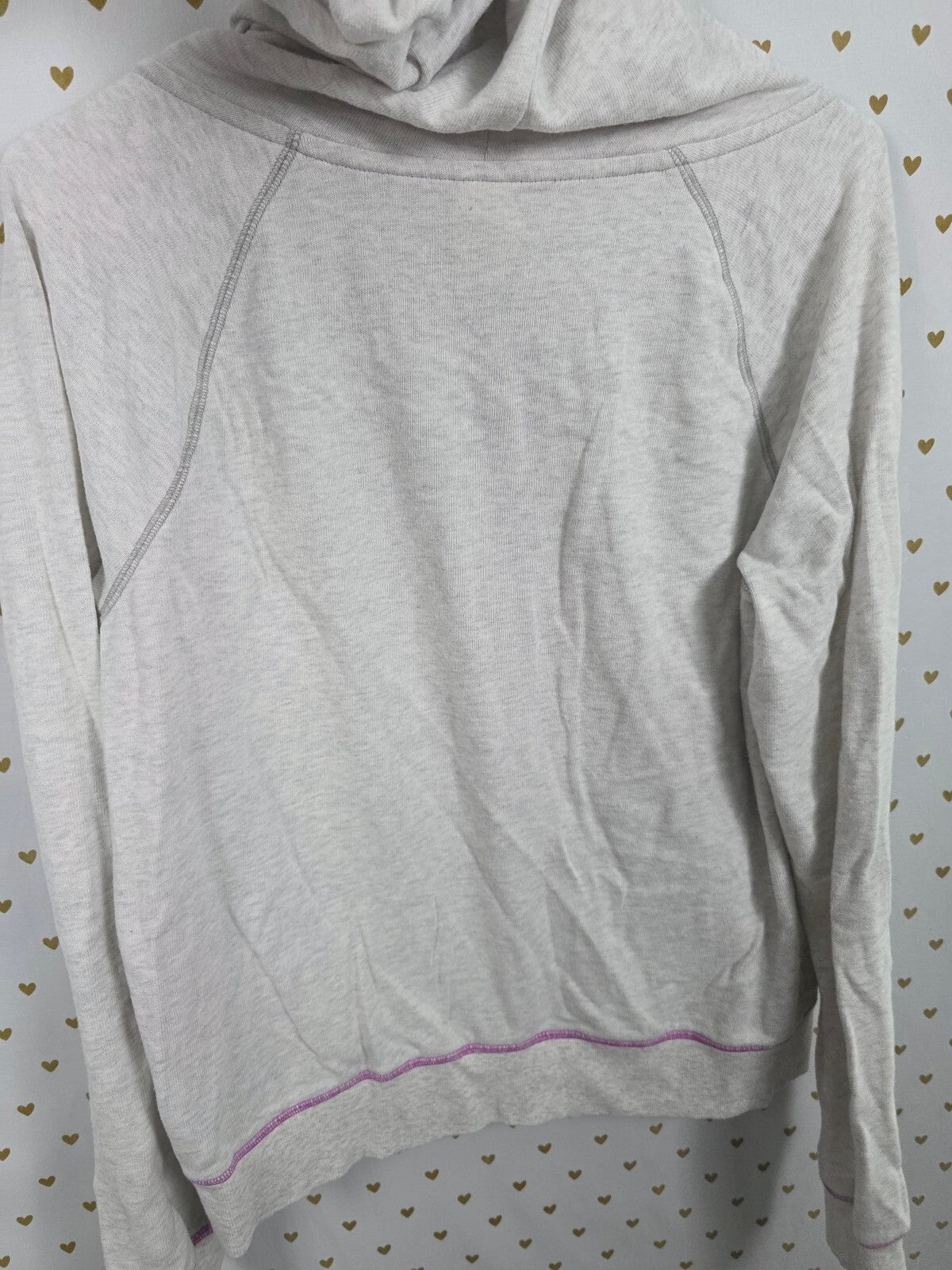 Victorias Secret Pink Purple Heart Logo Full Zip Hoodie Jacket LARGE
