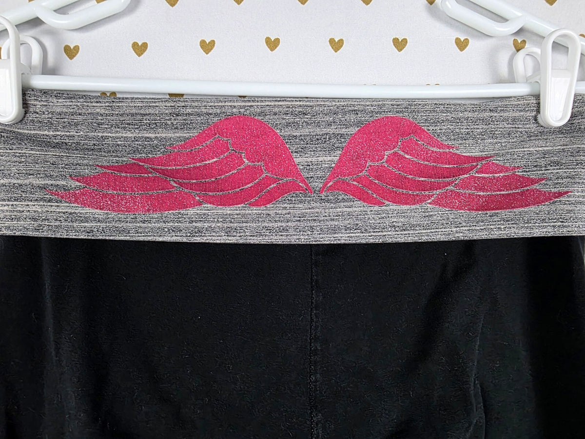 Victorias Secret Angels Bling Glitter Wings Ankle Skinny Foldover Yoga Pants SM