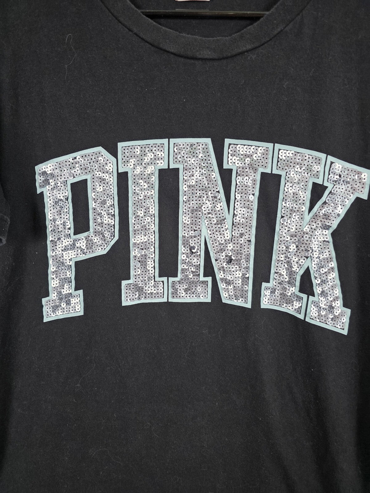 Victorias Secret PINK Mette Bling Sequined Tee shirt Medium
