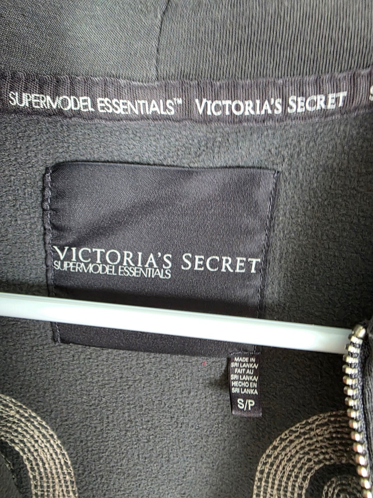 Victorias Secret Angels BLING WINGS Full Zip Hoodie Jacket Grey Gold Small