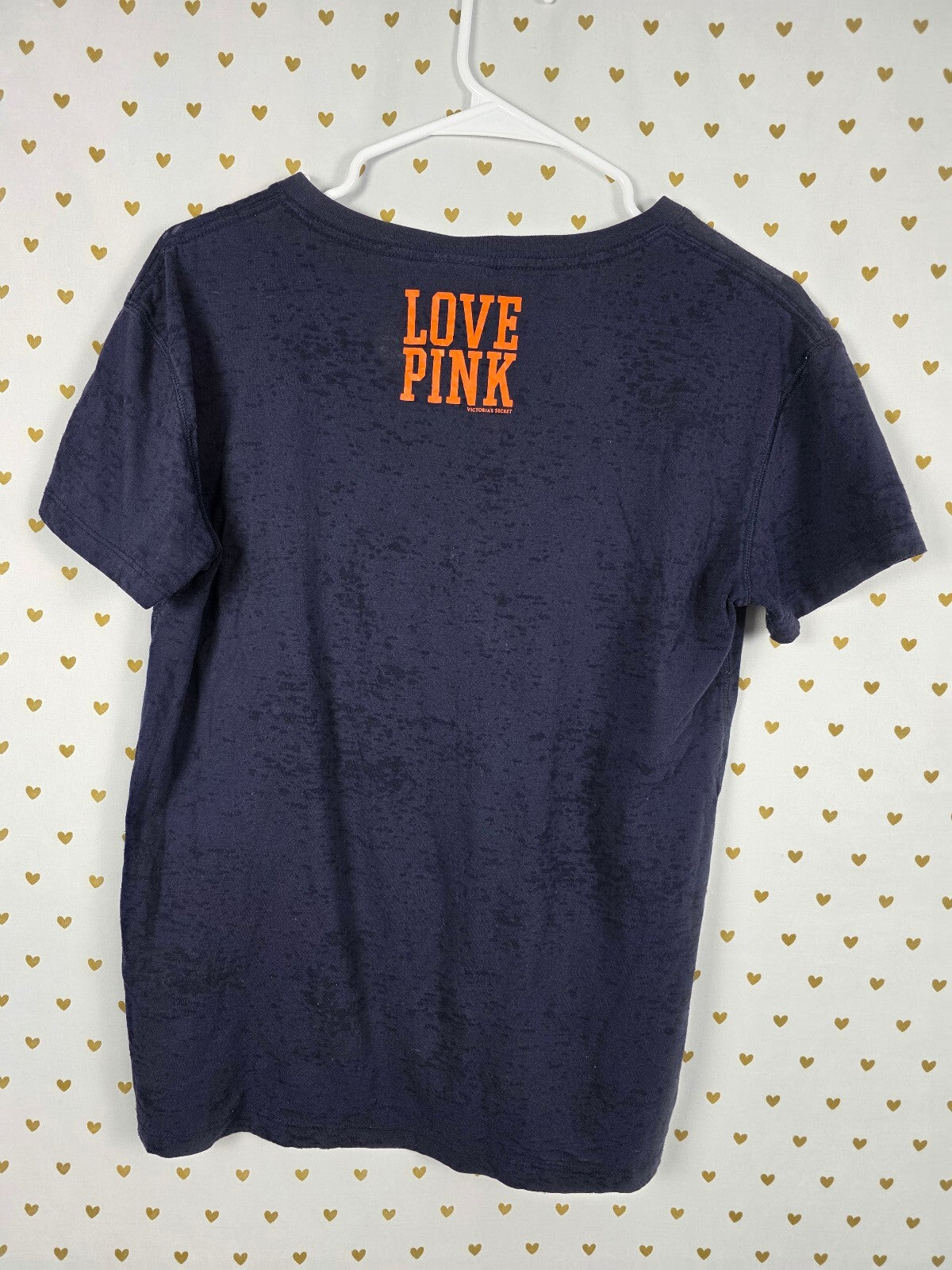 Victoria’s Secret PINK Denver Broncos NFL Rhinestone Burnout V Neck Tee XS