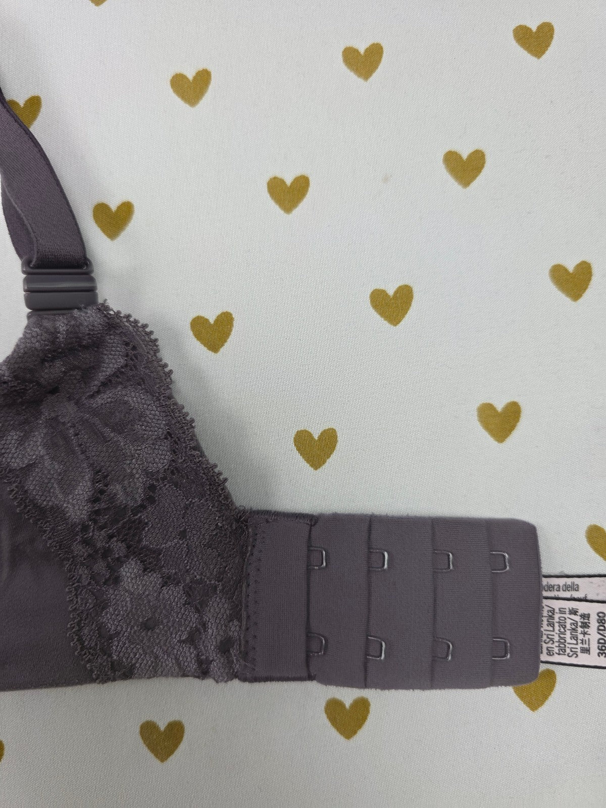 Victorias Secret Grey Lined Demi Balconette Bra 36D