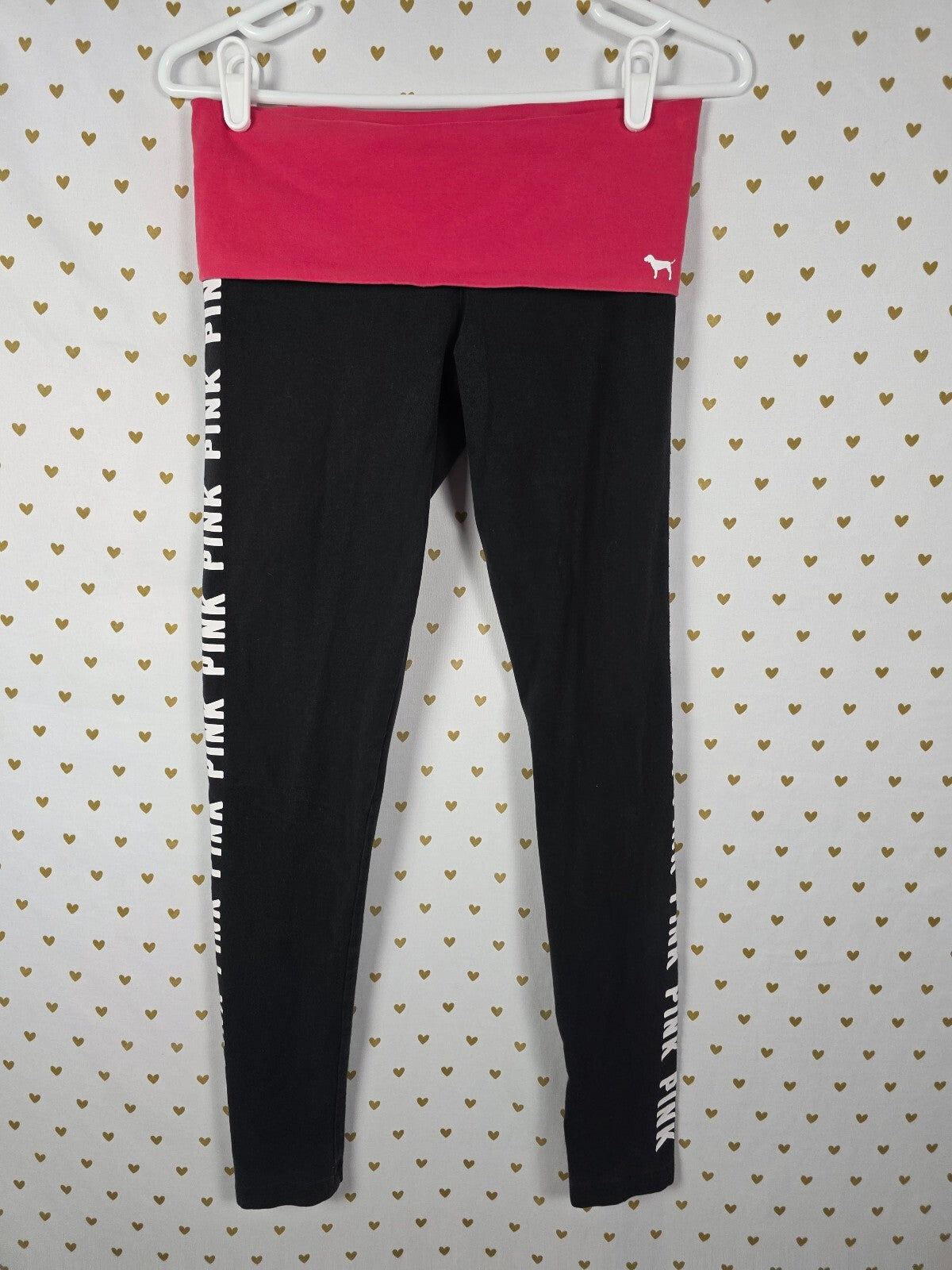 Victorias Secret PINK Red Vintage FOLDOVER Yoga Pants Skinny Ankle SMALL