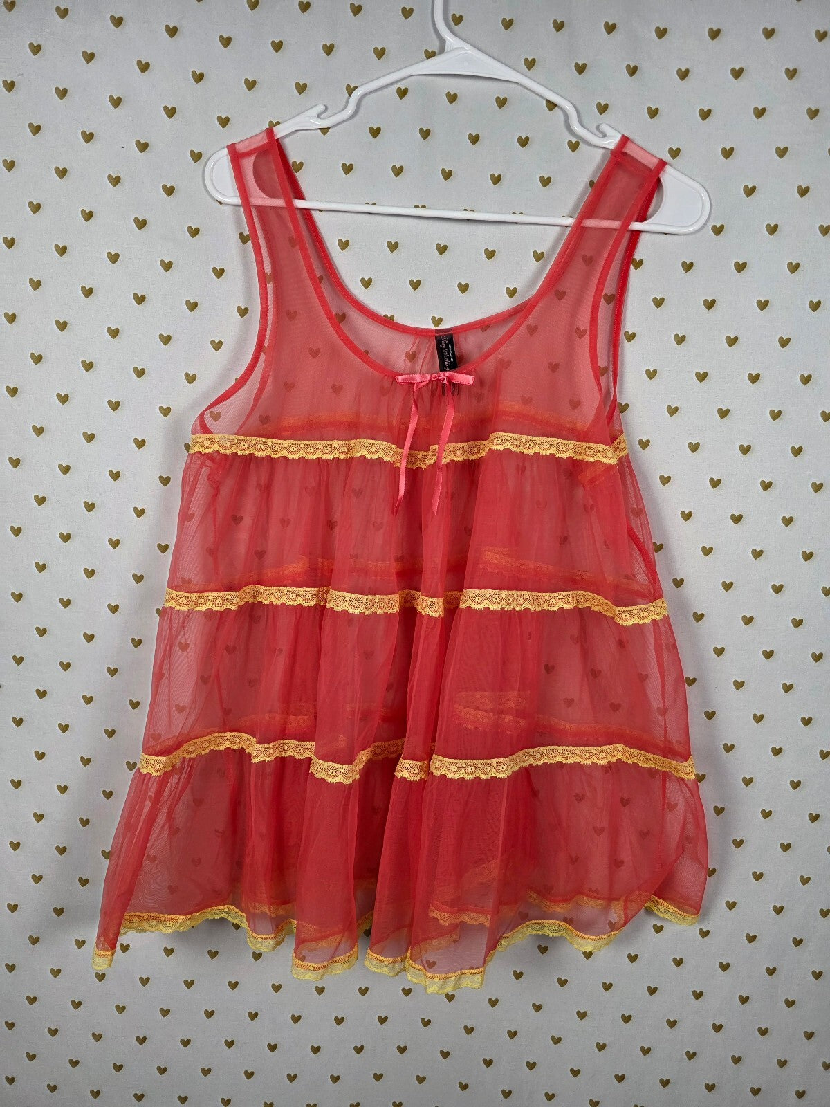 Vintage 2007 Victoria's Secret Sexy Little Things Mesh Babydoll Top M Y2K