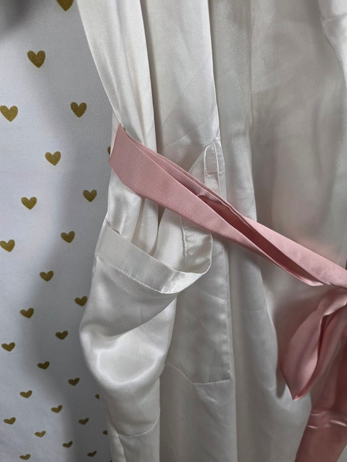 Victorias Secret Satin Silky Robe Vintage LONG Heart Label MED LARGE HTF