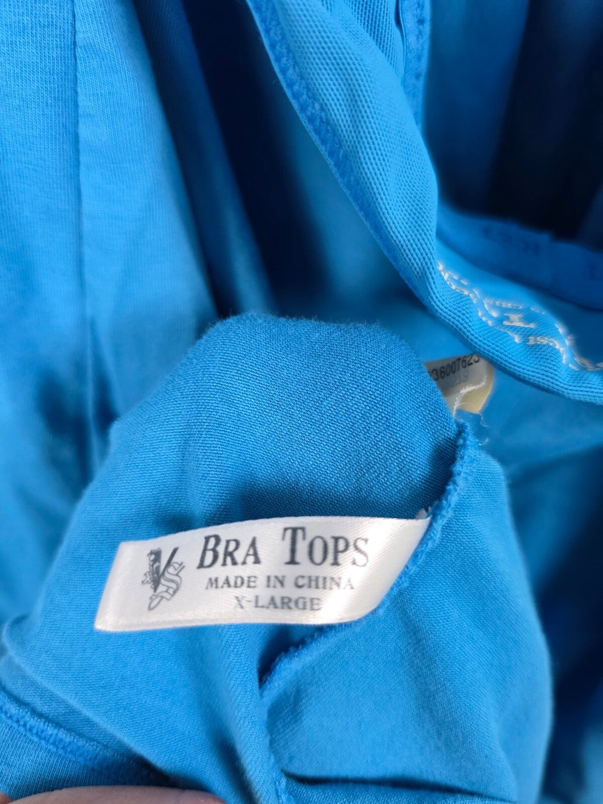 Vintage Victoria's Secret Bra Top Halter Dress Blue XL Built In Bra Y2K
