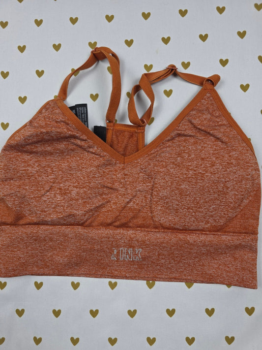 Victorias Secret Pink Orange Stretch Sports Bra XS Bralette Bra Top Tank
