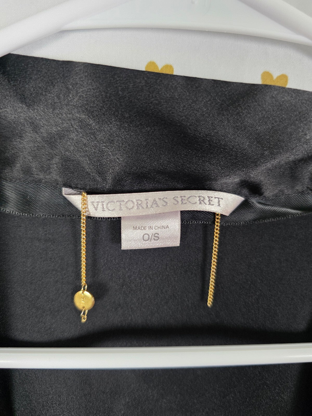 Victorias Secret Satin Silky Robe Black Kimono Lounger One Size fits all