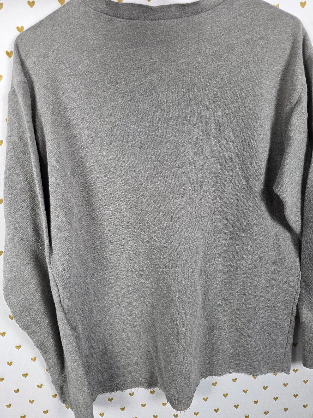 Victorias Secret Pink Mermaid Bling Logo Sweater Shirt Grey Sequined SMALL