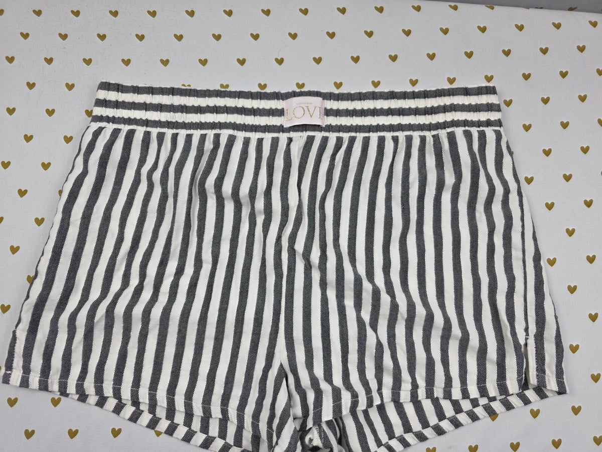 Victorias Secret Striped Large  Sleep Shorts Boxers Pajama Bottoms