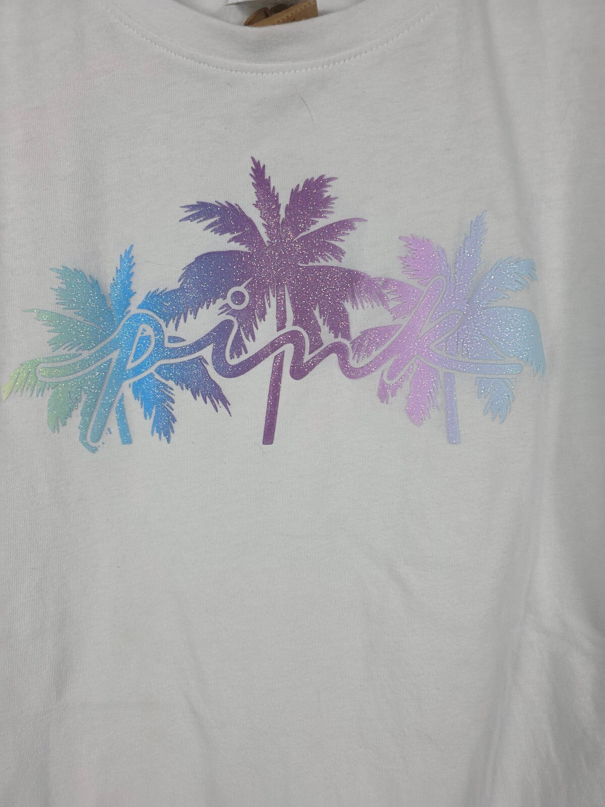 Victorias Secret PINK Glitter Palm BLING NWT Tee shirt Yoga Pants SET MED LARGE