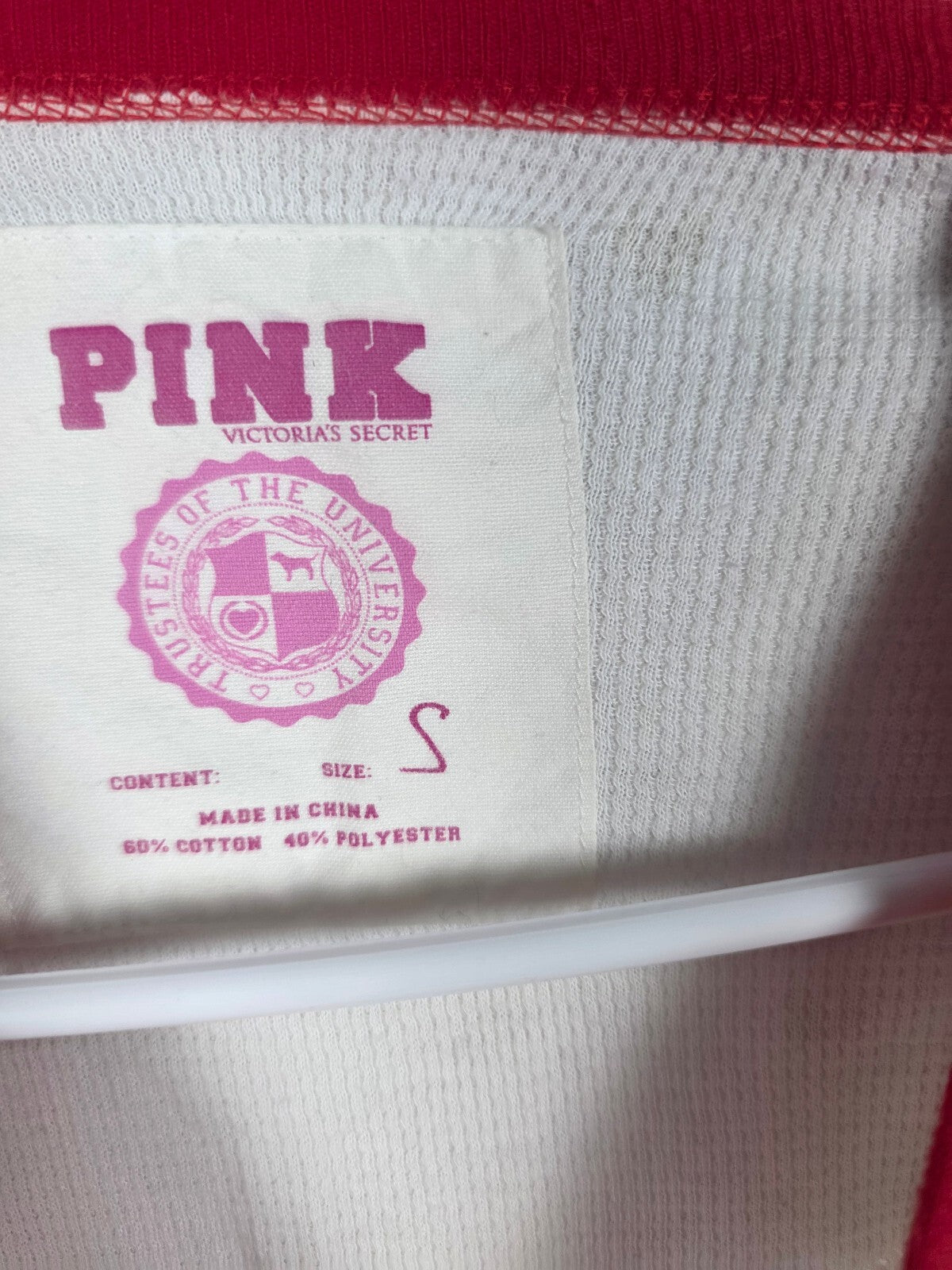 Victorias Secret PINK Vintage Themal Waffle Raglan Long Sleeve Shirt GIMME MORE