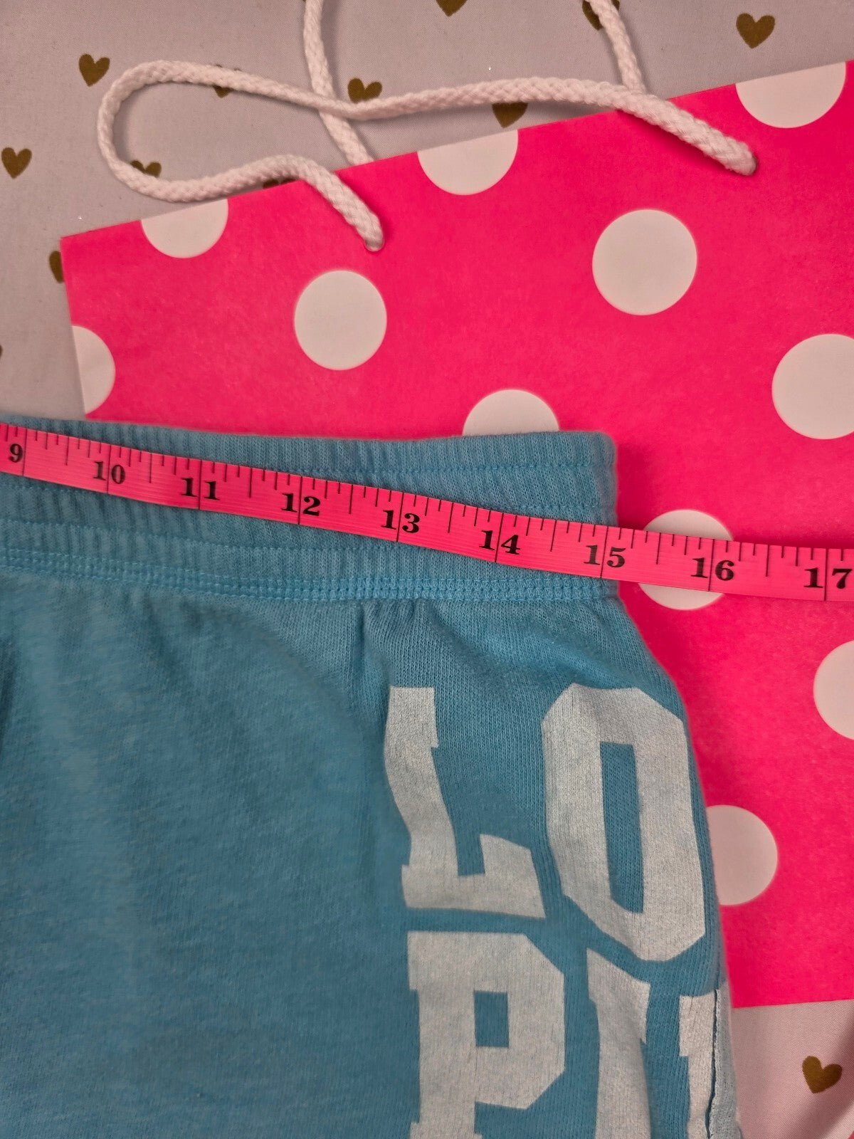Victorias Secret PINK LOVE Vintage y2k Sweat Booty Shorts Blue Small