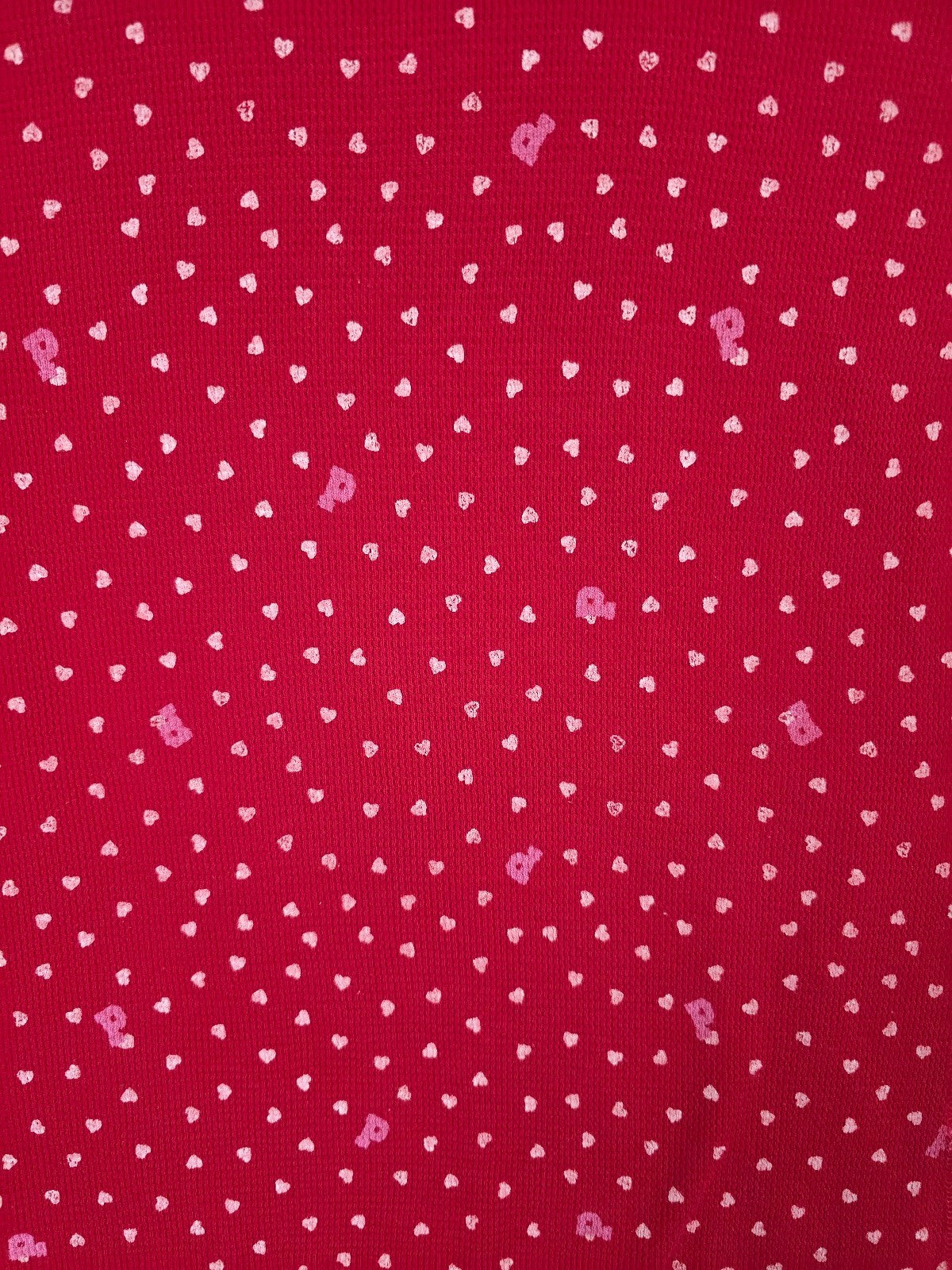 Victoria's Secret PINK 2007 Thermal Shirt Red Hearts Dog Logo Y2K Medium Cotton