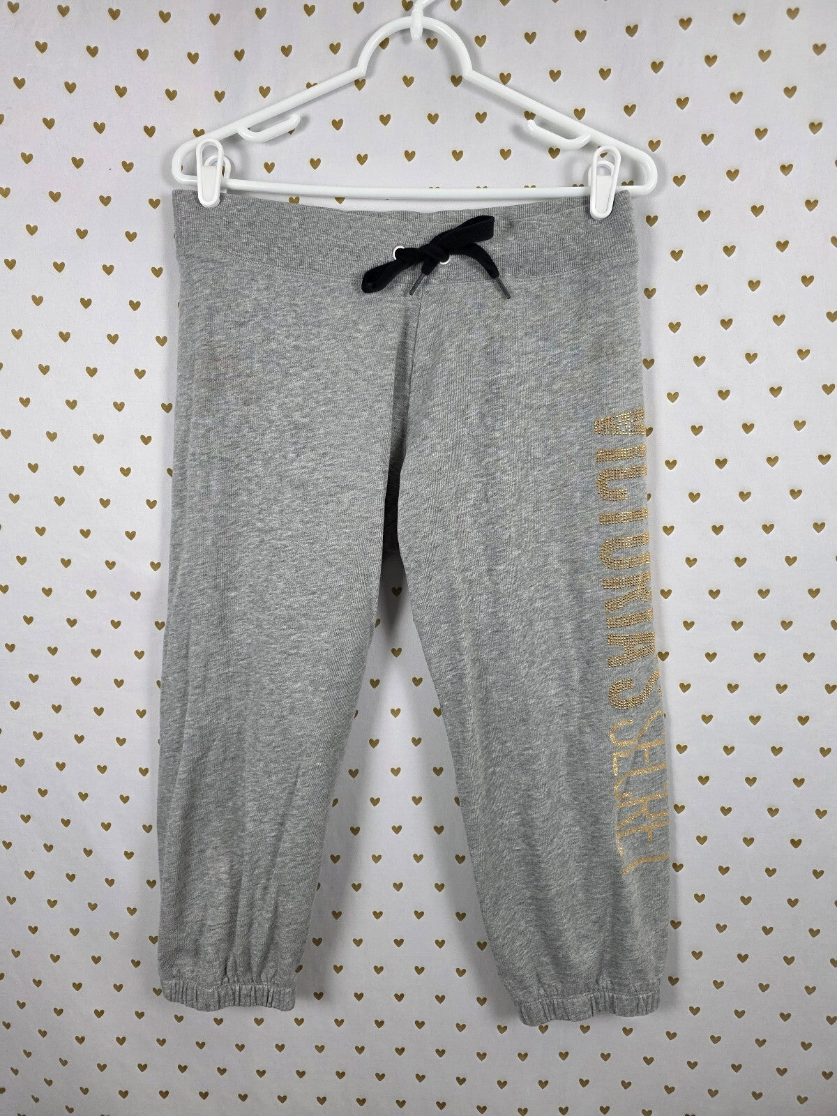 Victorias Secret Grey Capri Cropped Bling Sweats Supermodel Essentials SM