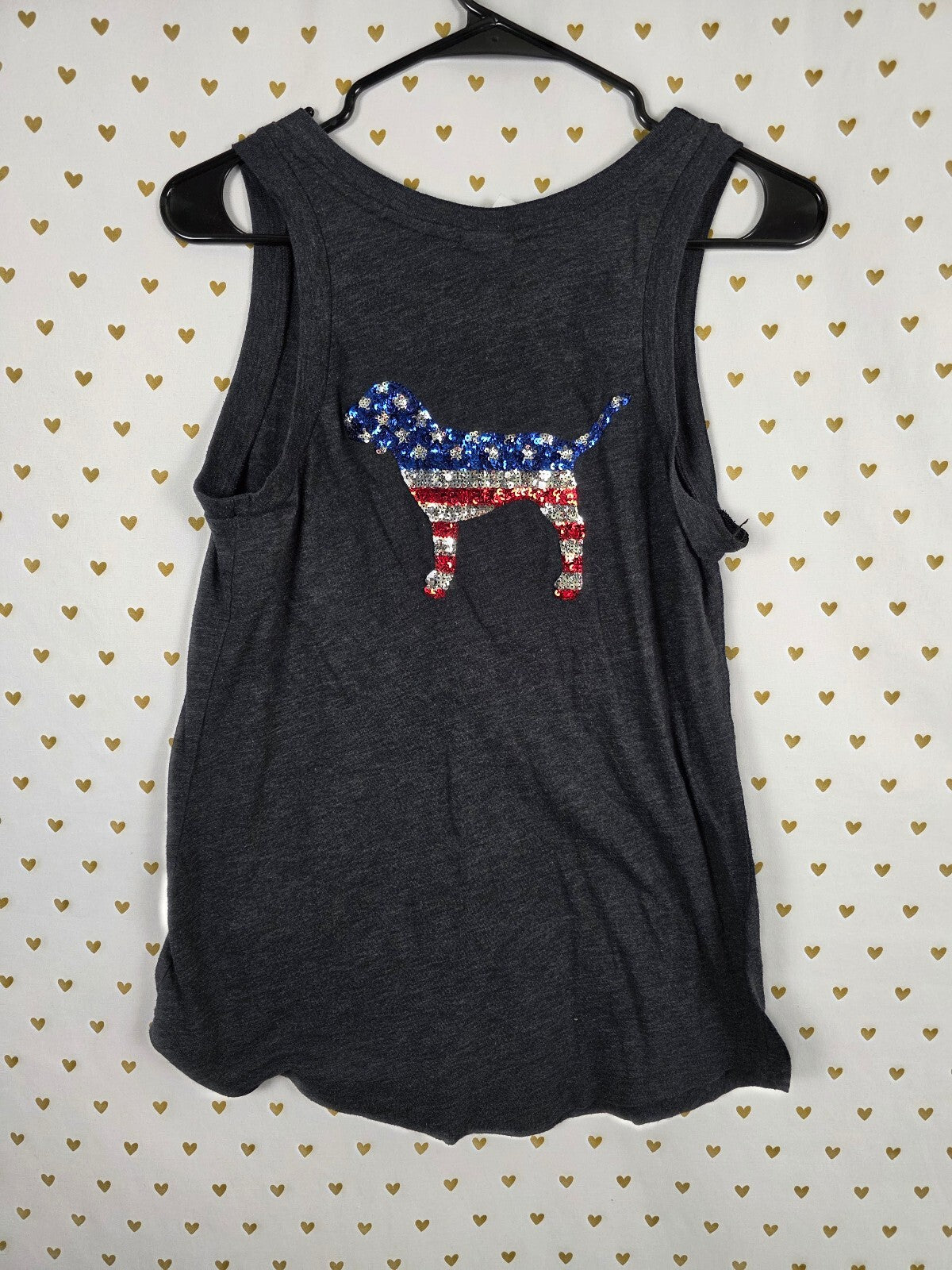 Victorias Secret PINK USA Bling America sequined Tank Top XS