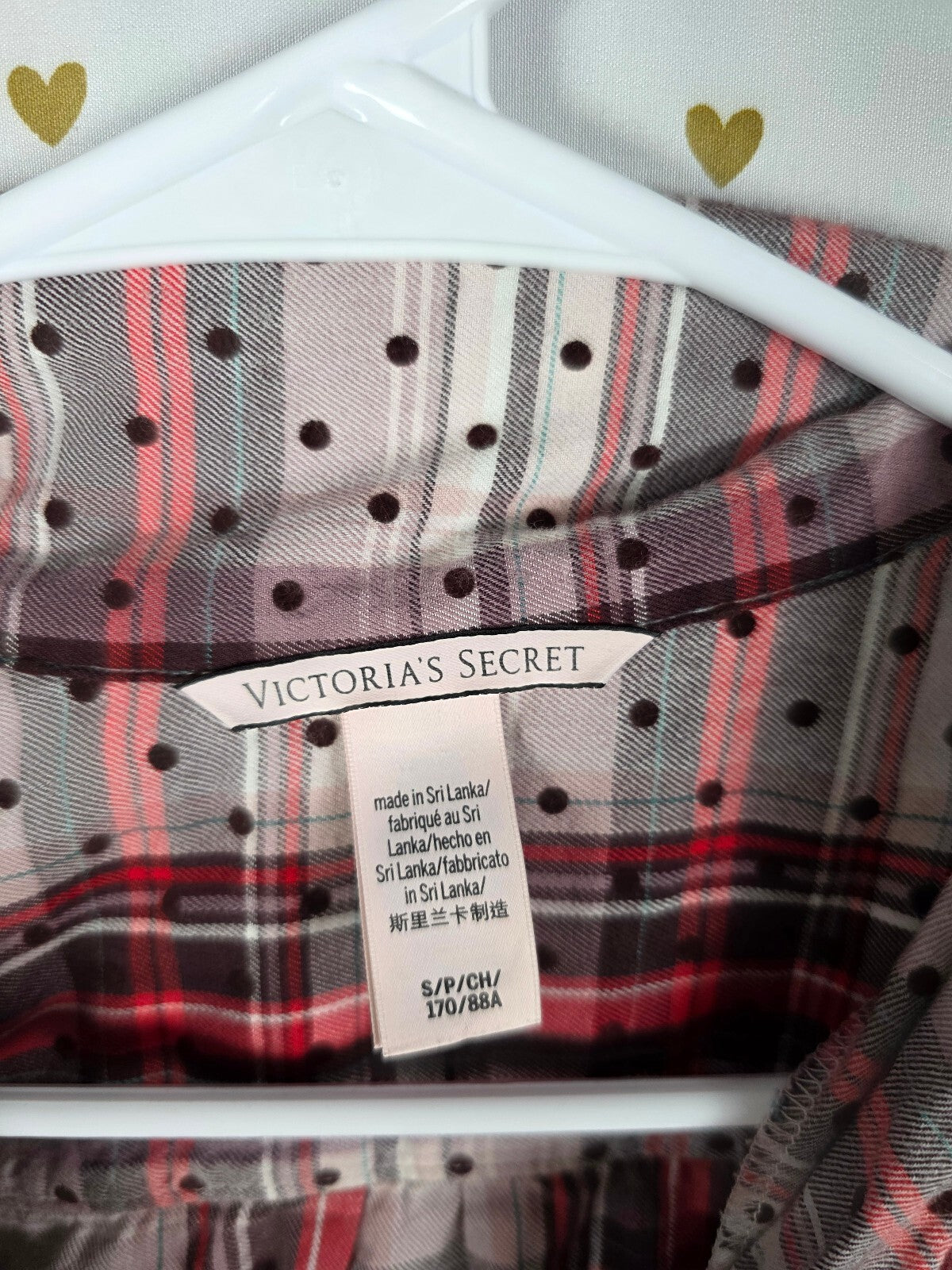 Victorias Secret Plaid Button Front Nightgown Sleep Shirt Pajama SMALL