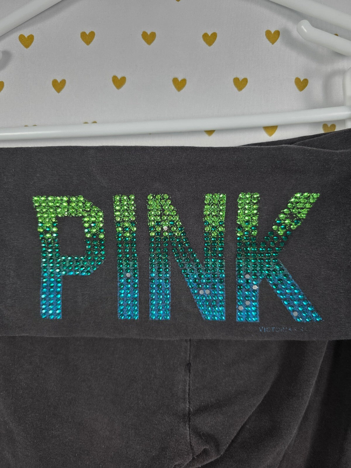 Victorias Secret PINK BLING Gradient Foldover Yoga Pants SMALL Y2k Capri
