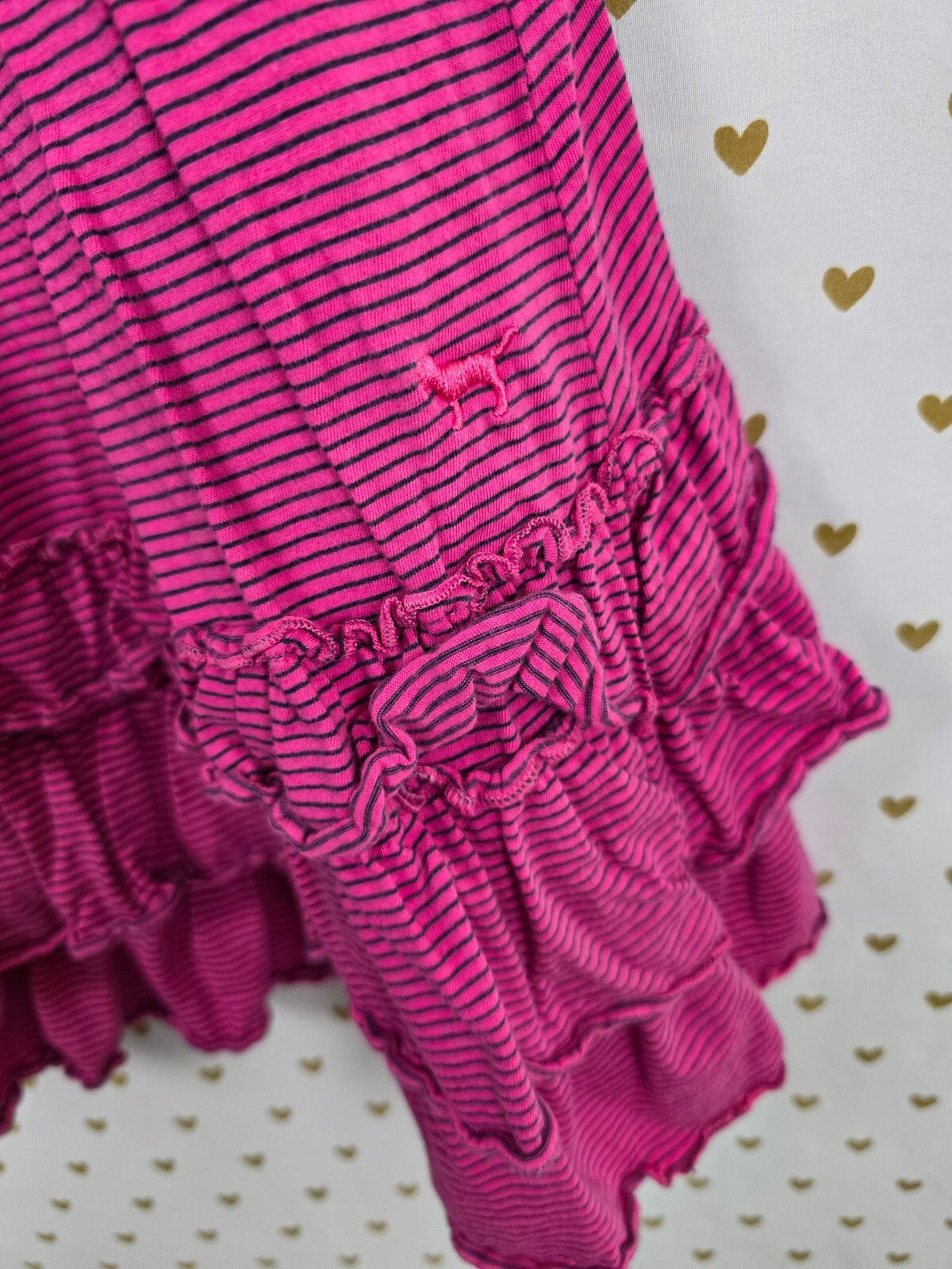 Victorias Secret PINK Vintage Ruffled Striped Tank Top Dress Y2k Large Univ