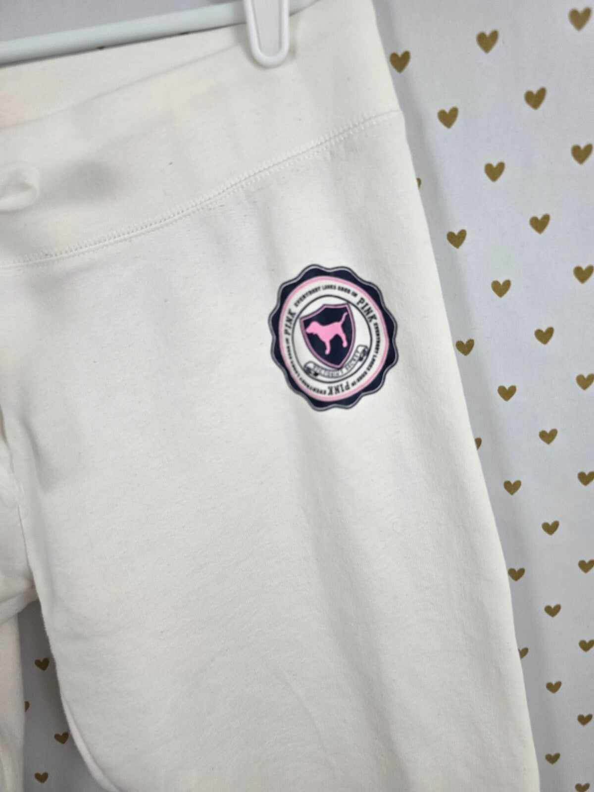 Victorias Secret PINK Vintage Y2k Logo Butt Sweats Sweatpants Large White