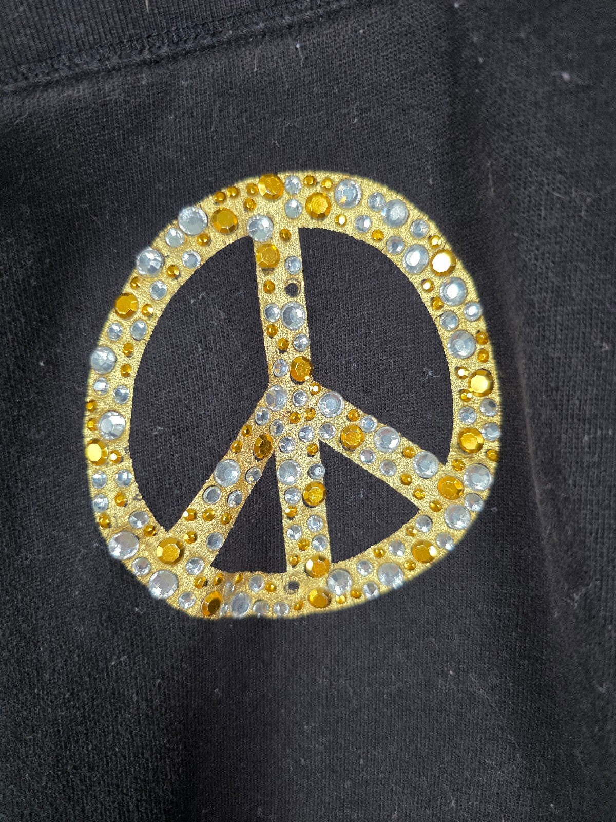 Victorias Secret PINK GOLD BLING PEACE Joggers Sweatpants Sweats Y2k Vintage L