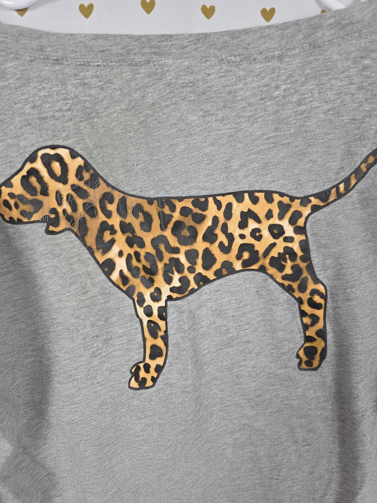 Victorias Secret PINK Leopard Cheetah Dog Logo Long sleeve tee shirt